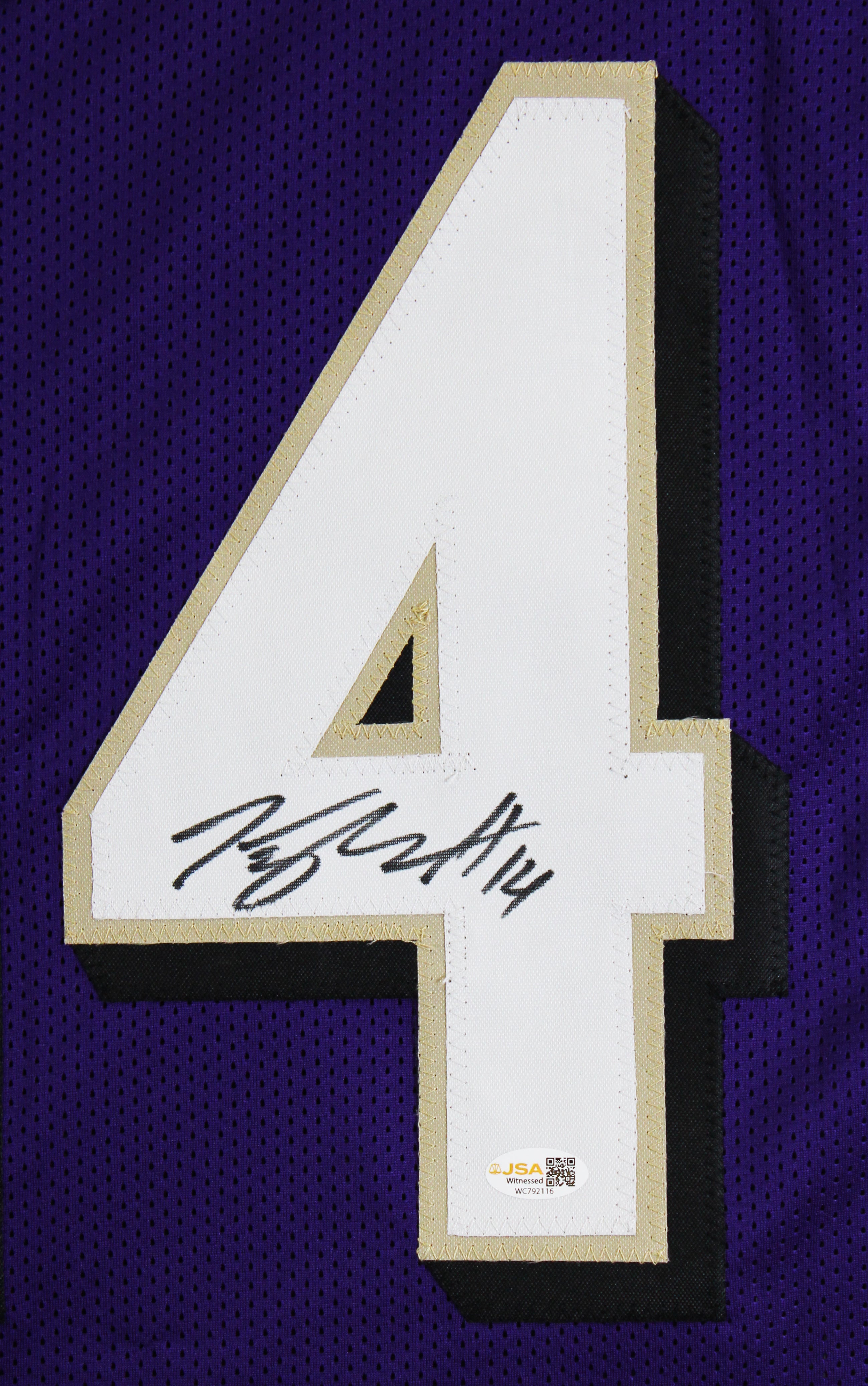 Kyle Hamilton Authentic Signed Purple Pro Style Jersey Autographed JSA Witness