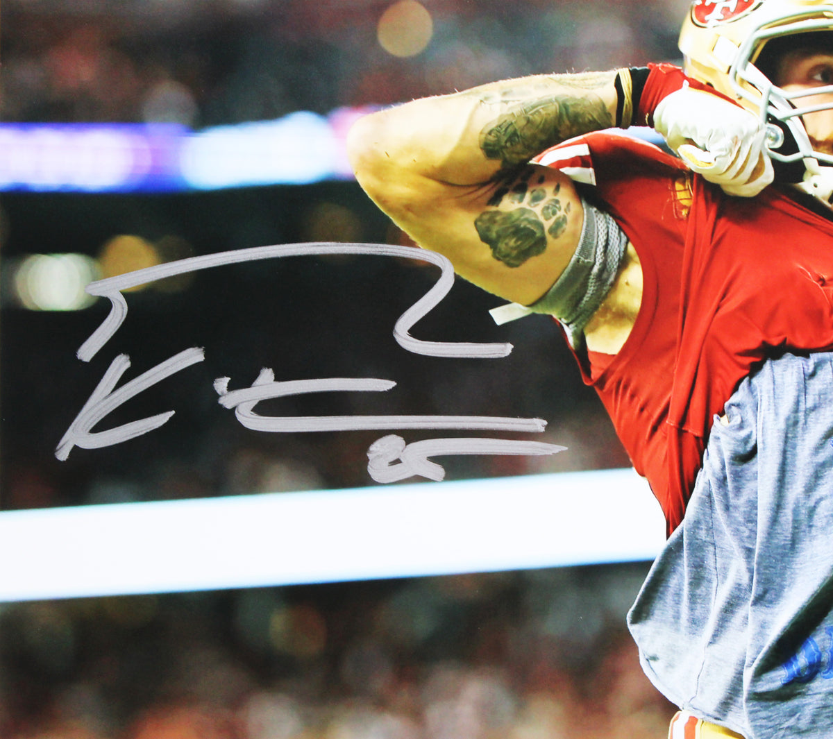 49ers George Kittle Signed 16x20 Horizontal "F The Cowboys" Photo BAS Witness 2