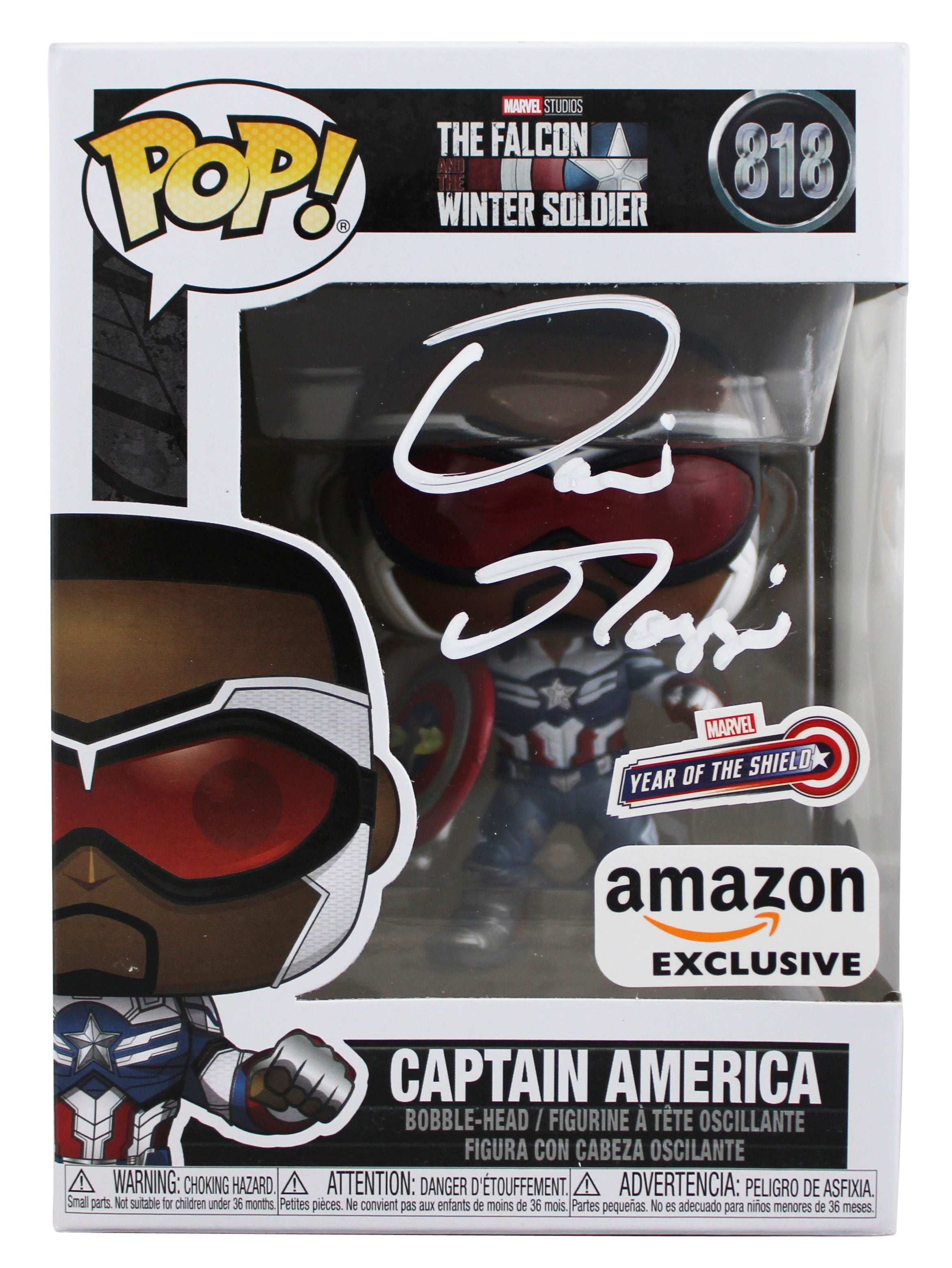 David Goggins Authentic Signed Captain America #818 Funko Pop Vinyl Figure BAS