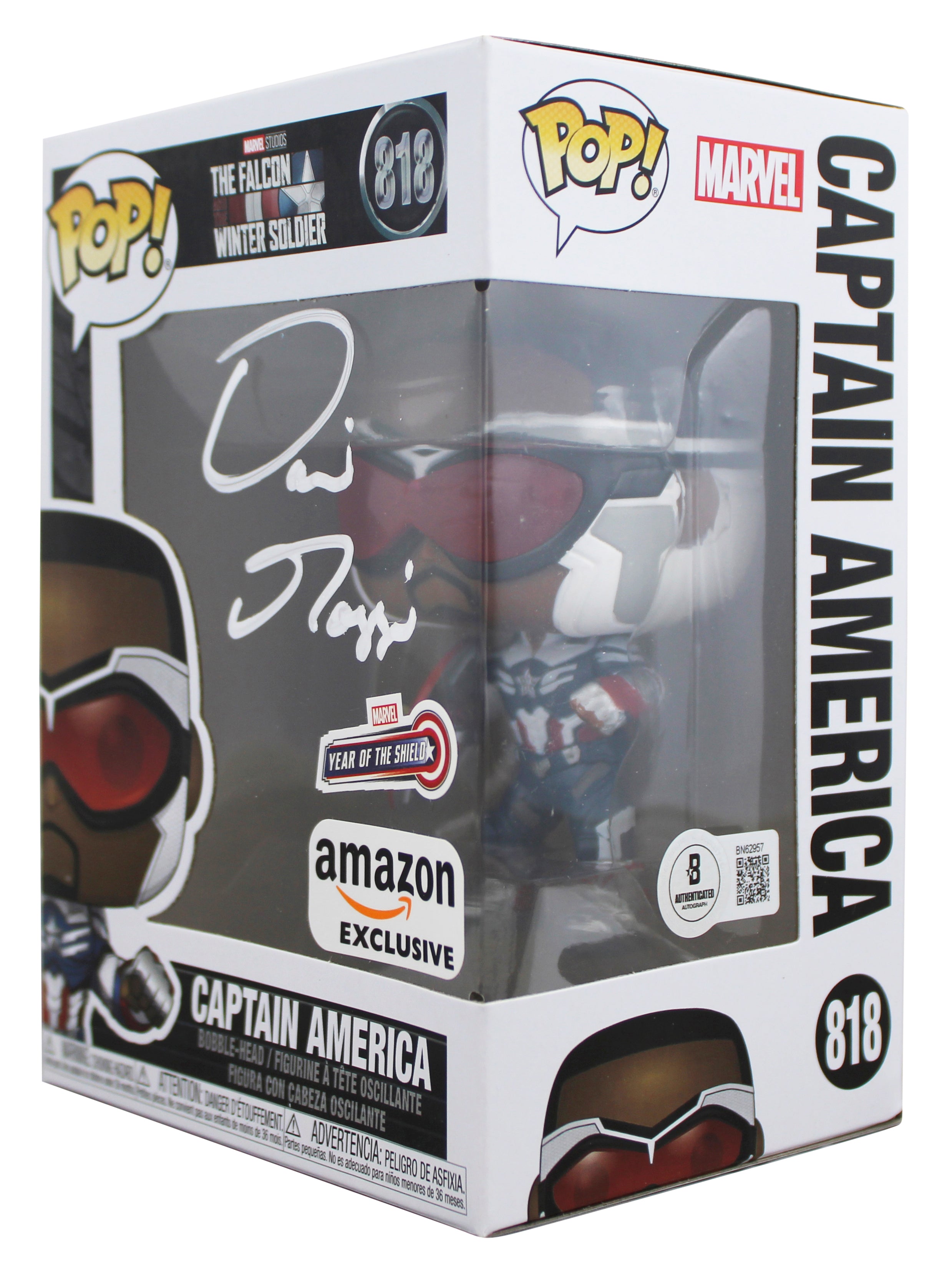 David Goggins Authentic Signed Captain America #818 Funko Pop Vinyl Figure BAS