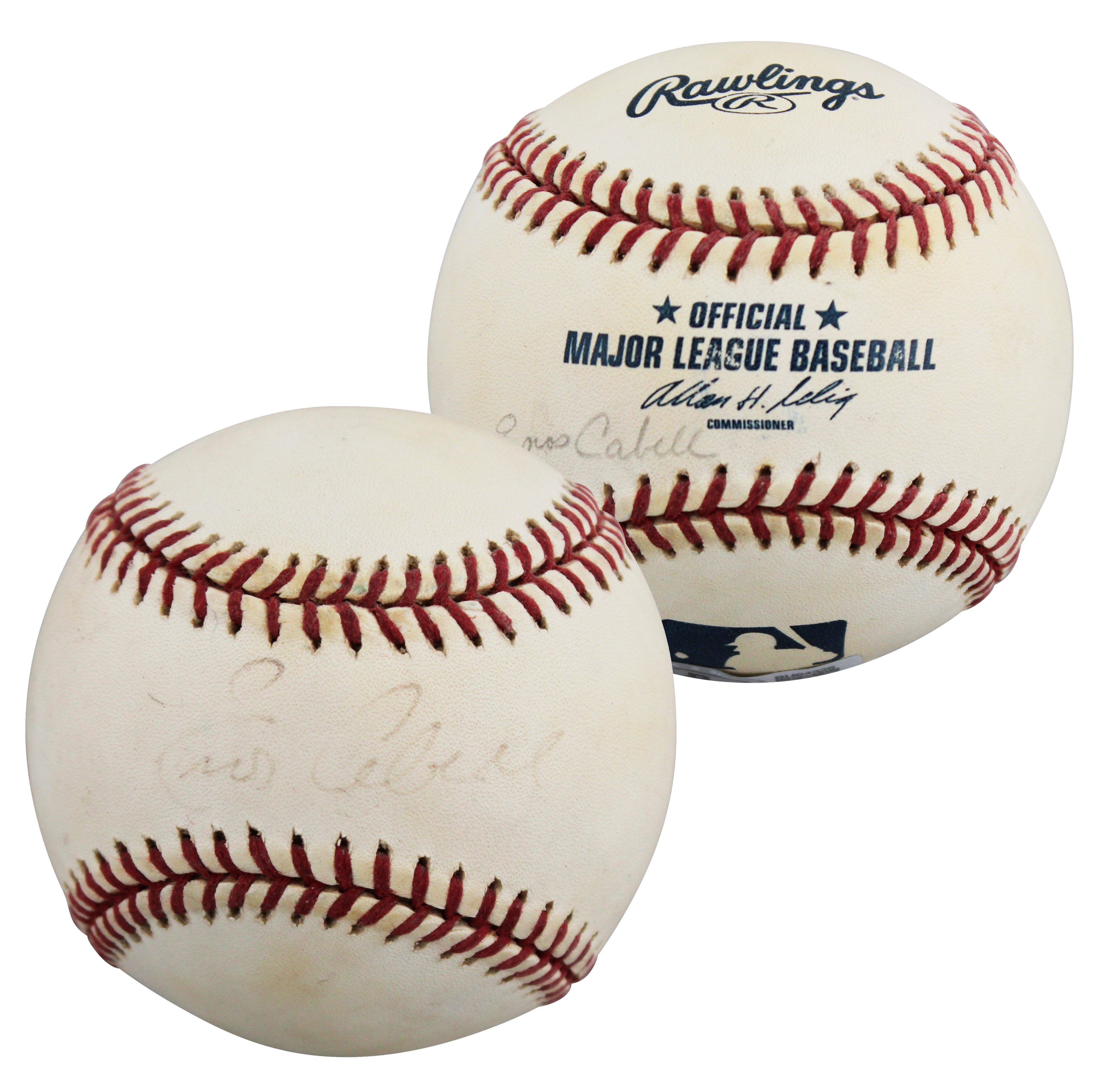 Astros Enos Cabell Authentic Signed Allen Selig OML Baseball BAS #BU64325