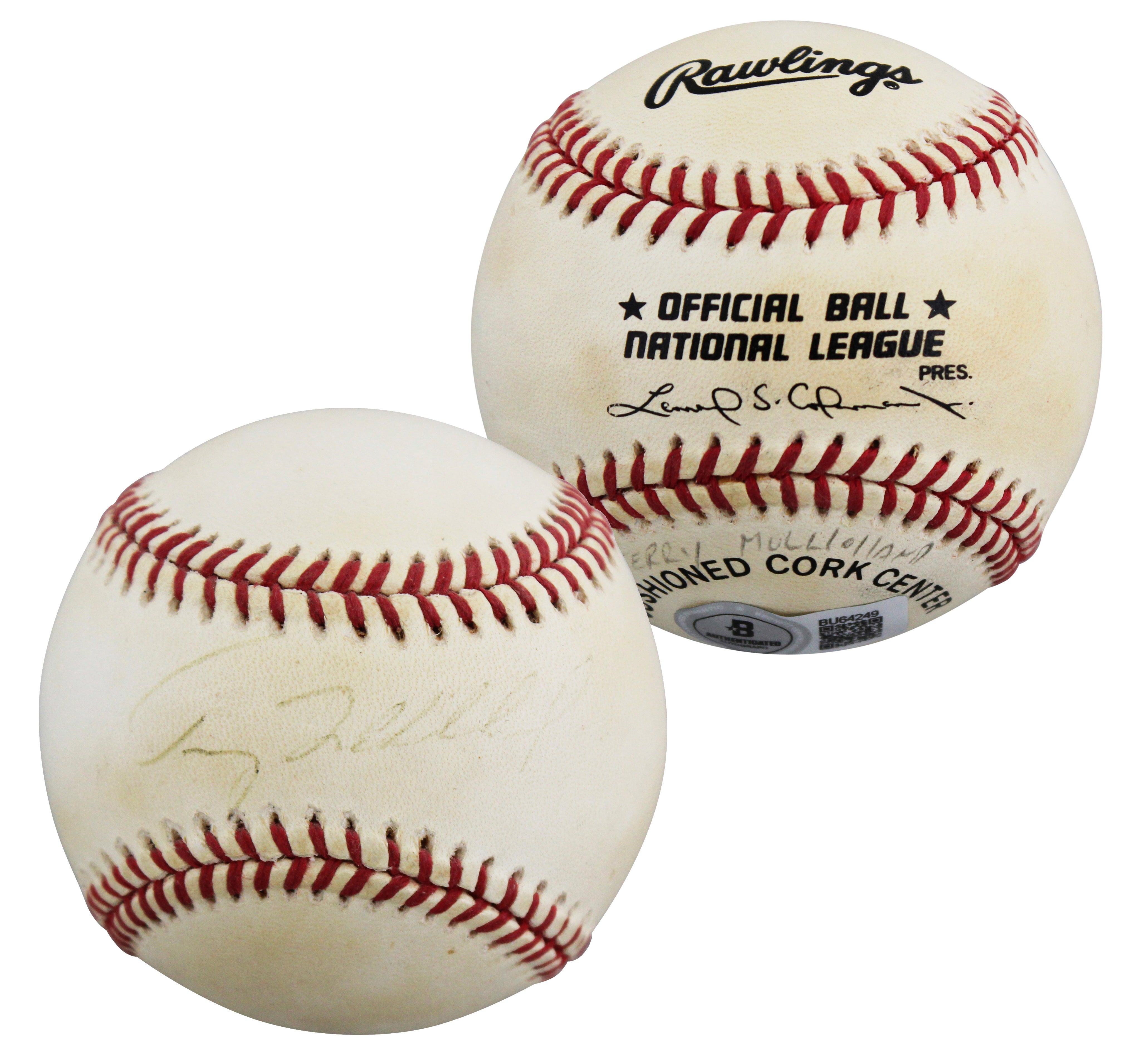 Cubs Terry Mulholland Authentic Signed Leonard Coleman ONL Baseball BAS #BU64249