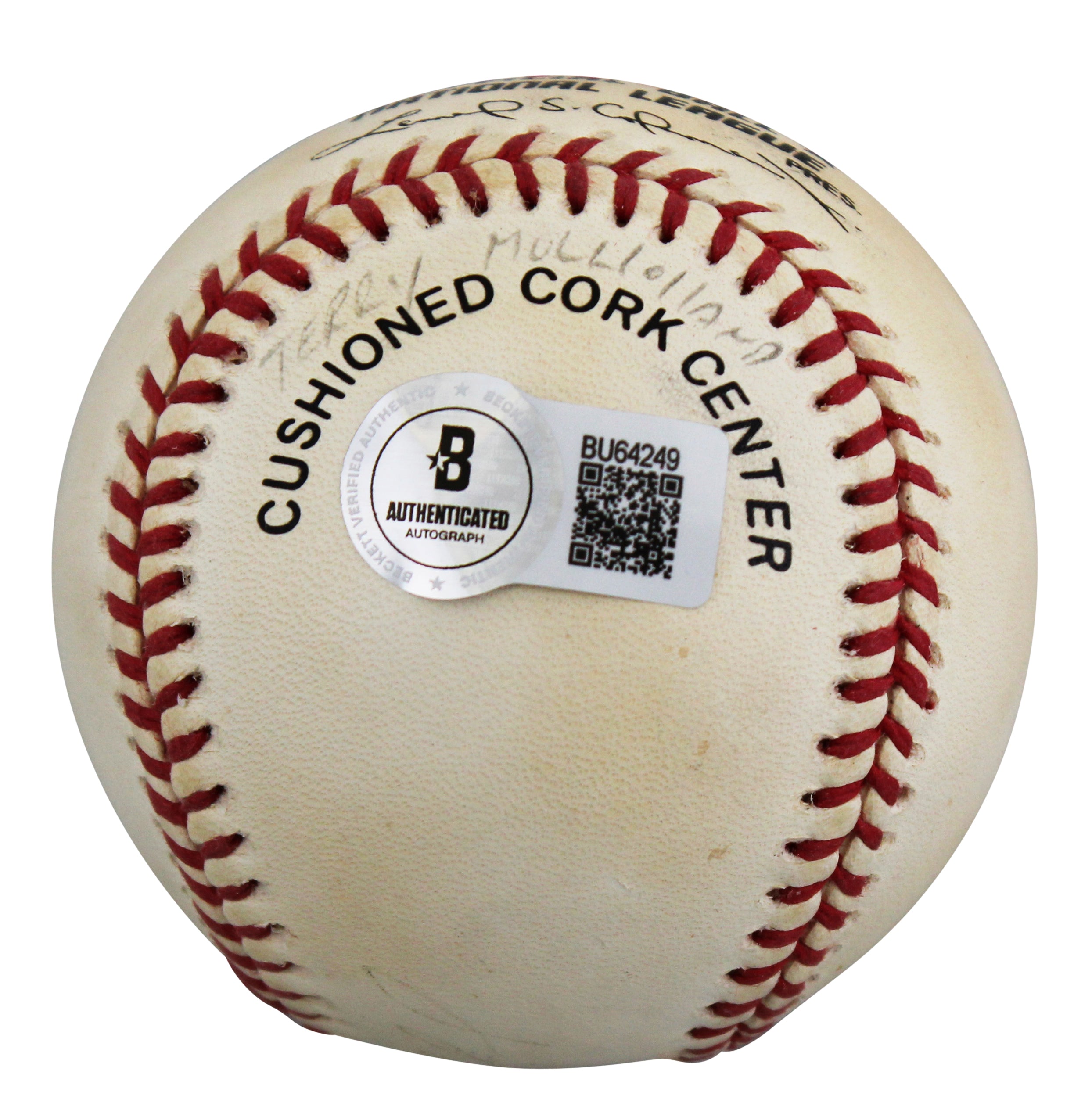 Cubs Terry Mulholland Authentic Signed Leonard Coleman ONL Baseball BAS #BU64249