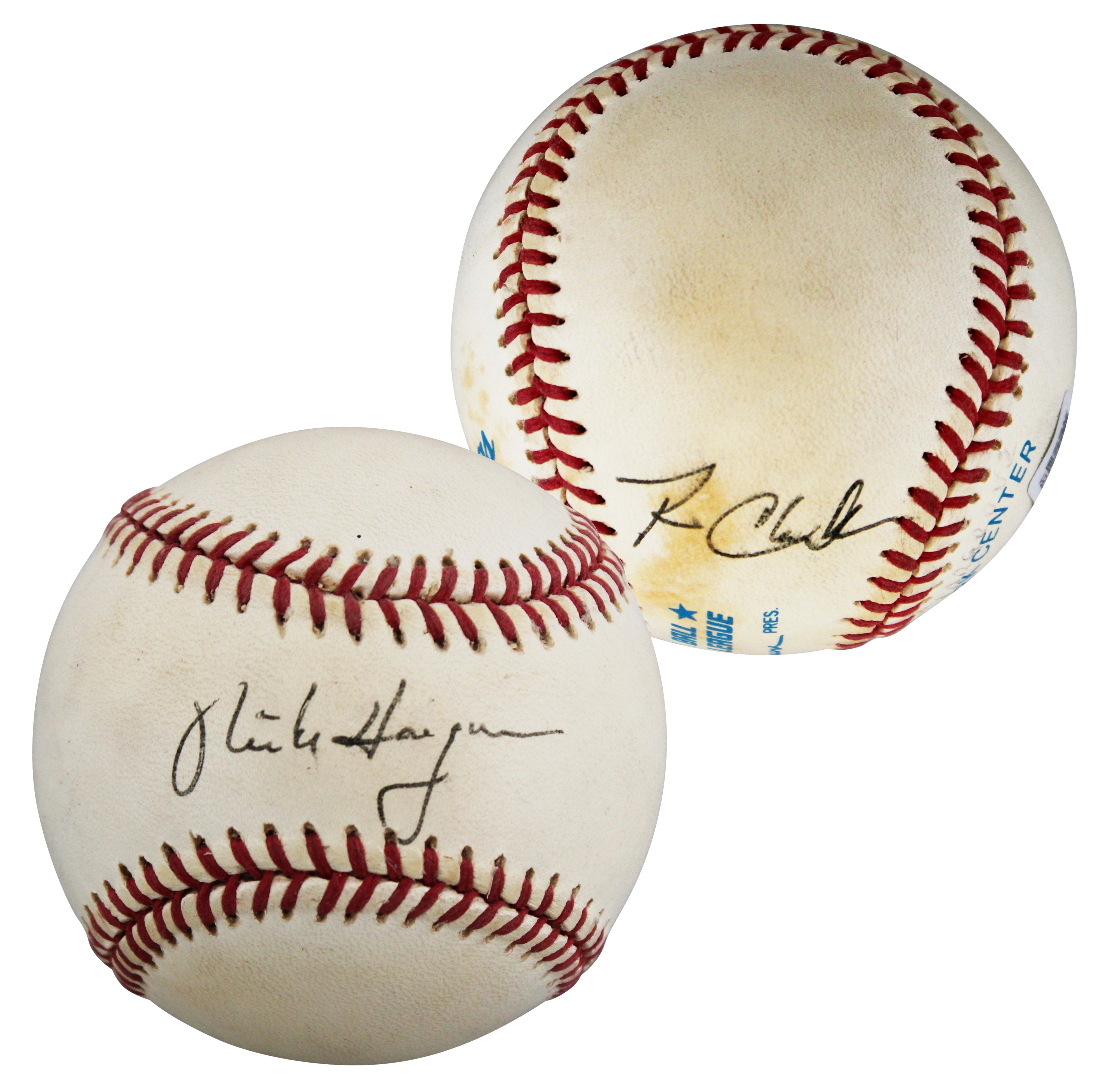 Mike Hargrove & Ron Clark Authentic Signed Bobby Brown OAL Baseball BAS #BU64251