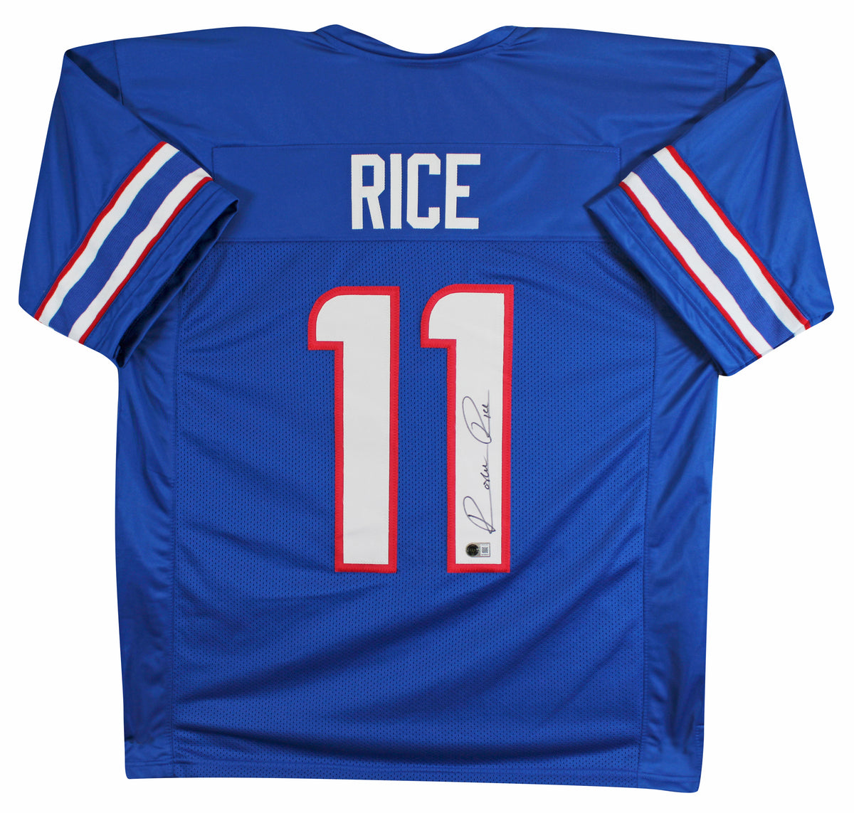 SMU Rashee Rice Authentic Signed Blue Pro Style Jersey Autographed BAS #BY031281