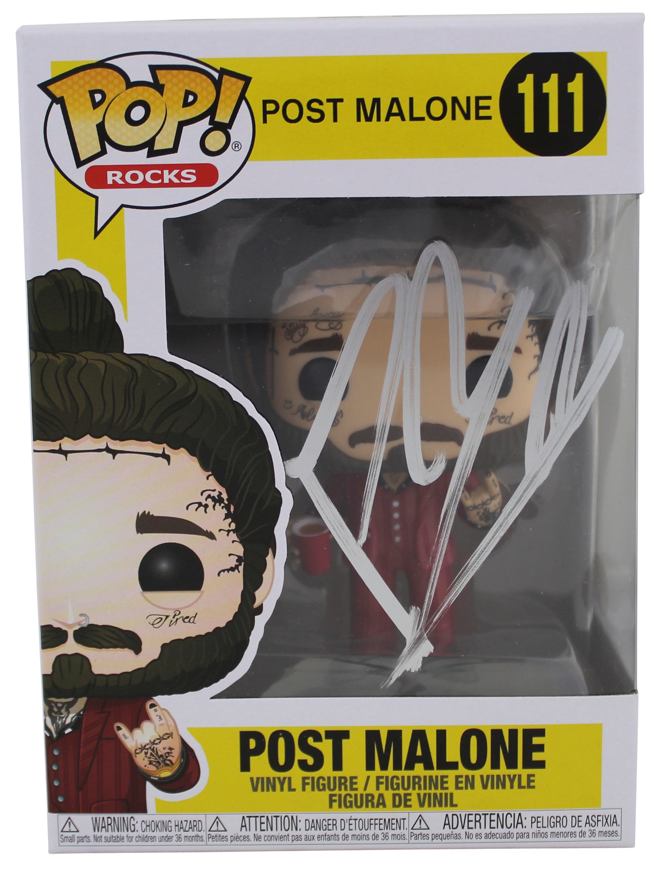 Post Malone Authentic Signed Rocks #111 Funko Pop Vinyl Figure JSA #SS67528