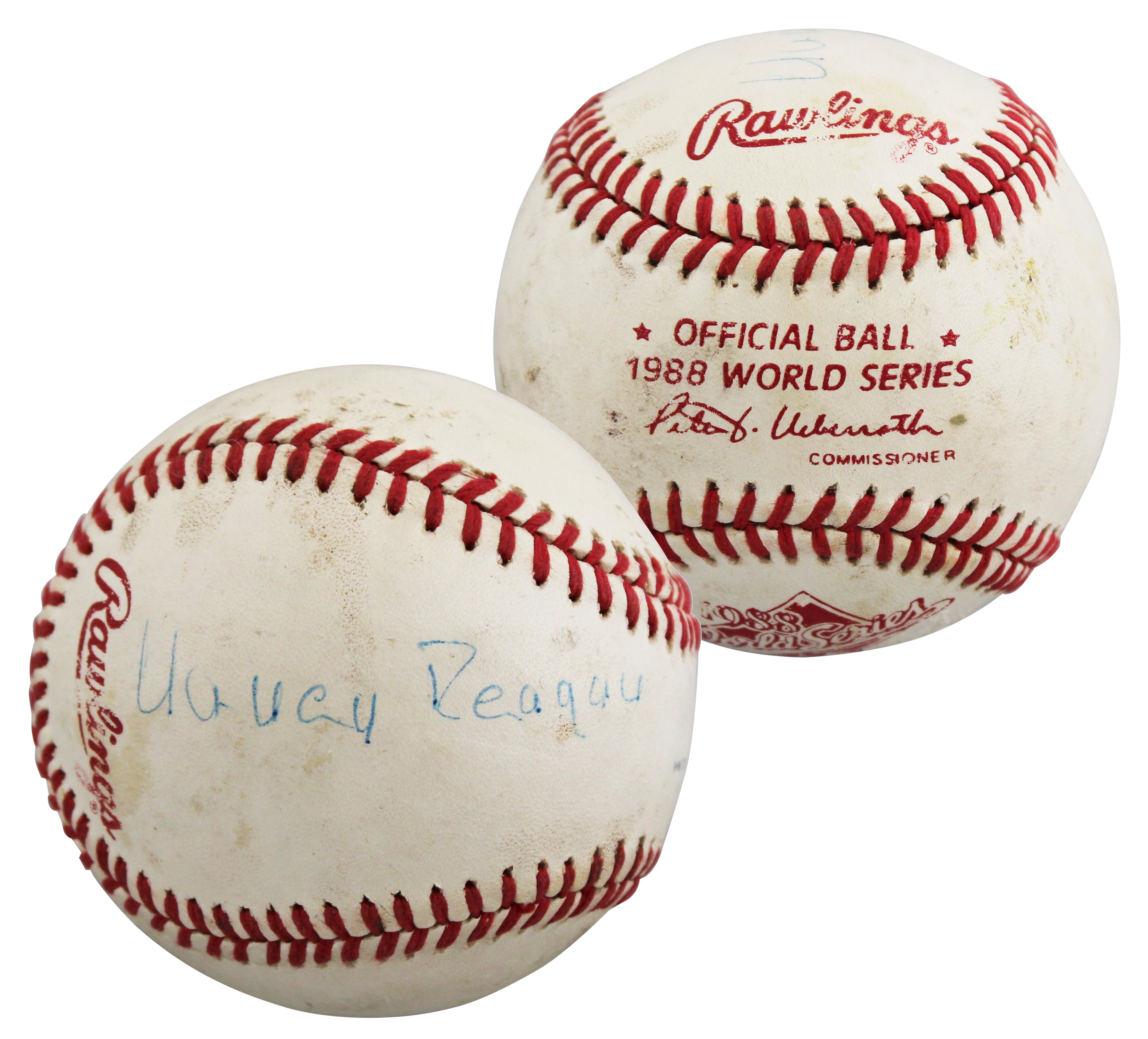 Nancy Reagan Authentic Signed 1988 World Series Logo OML Baseball BAS #AE33700