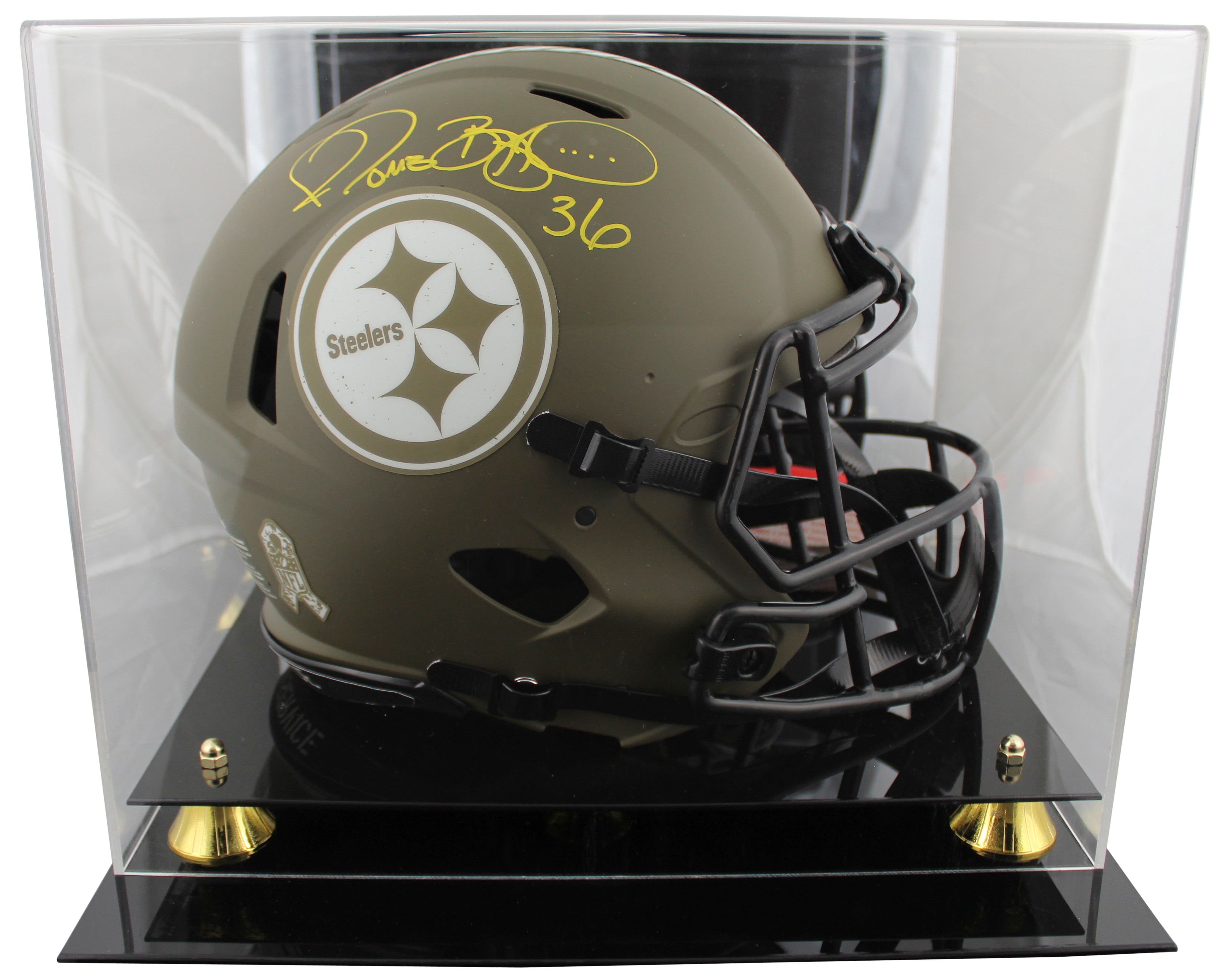 Steelers Jerome Bettis Signed STS Full Size Speed Proline Helmet W/ Case BAS Wit