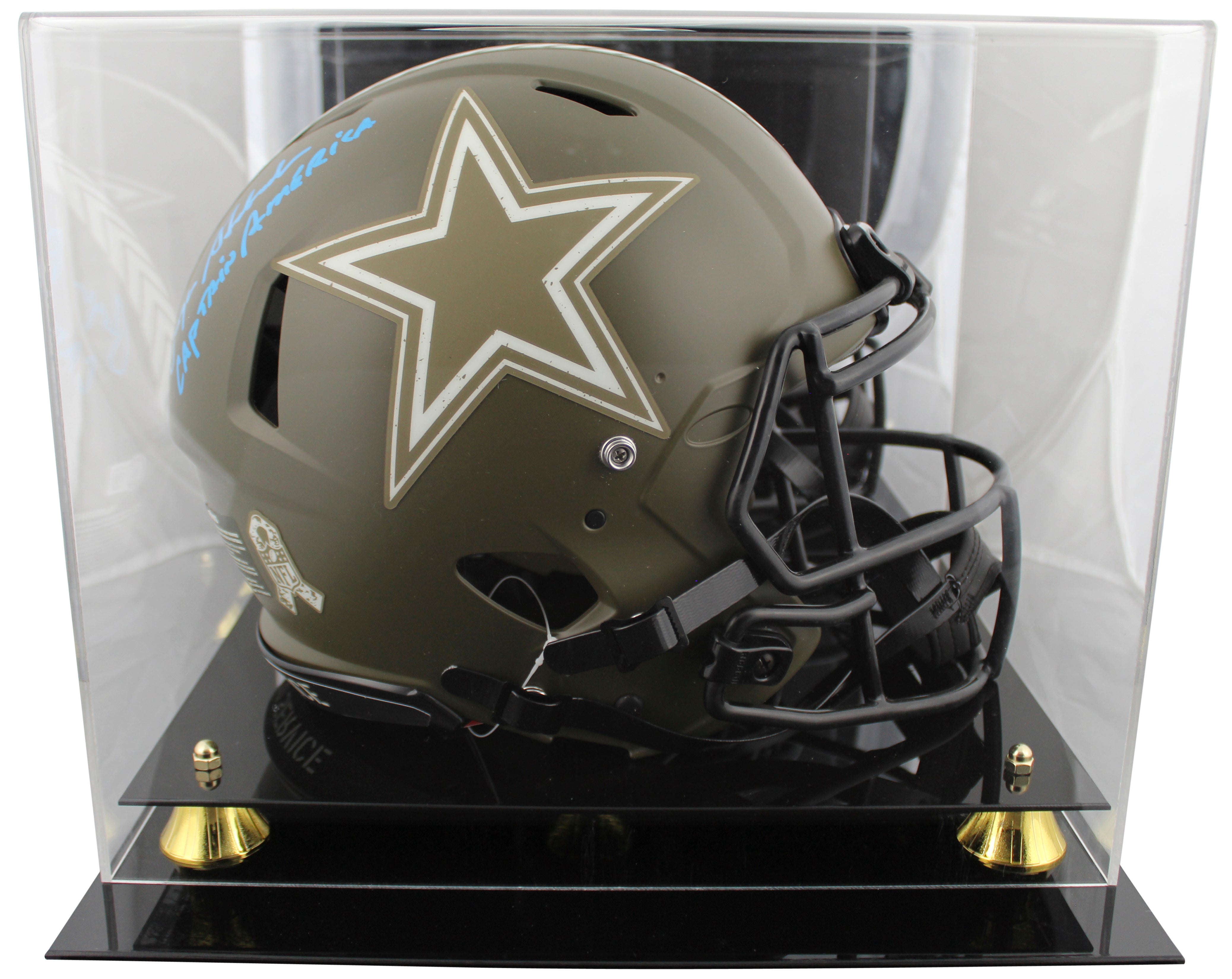Cowboys Roger Staubach "CA" Signed STS F/S Speed Proline Helmet W/ Case BAS Wit