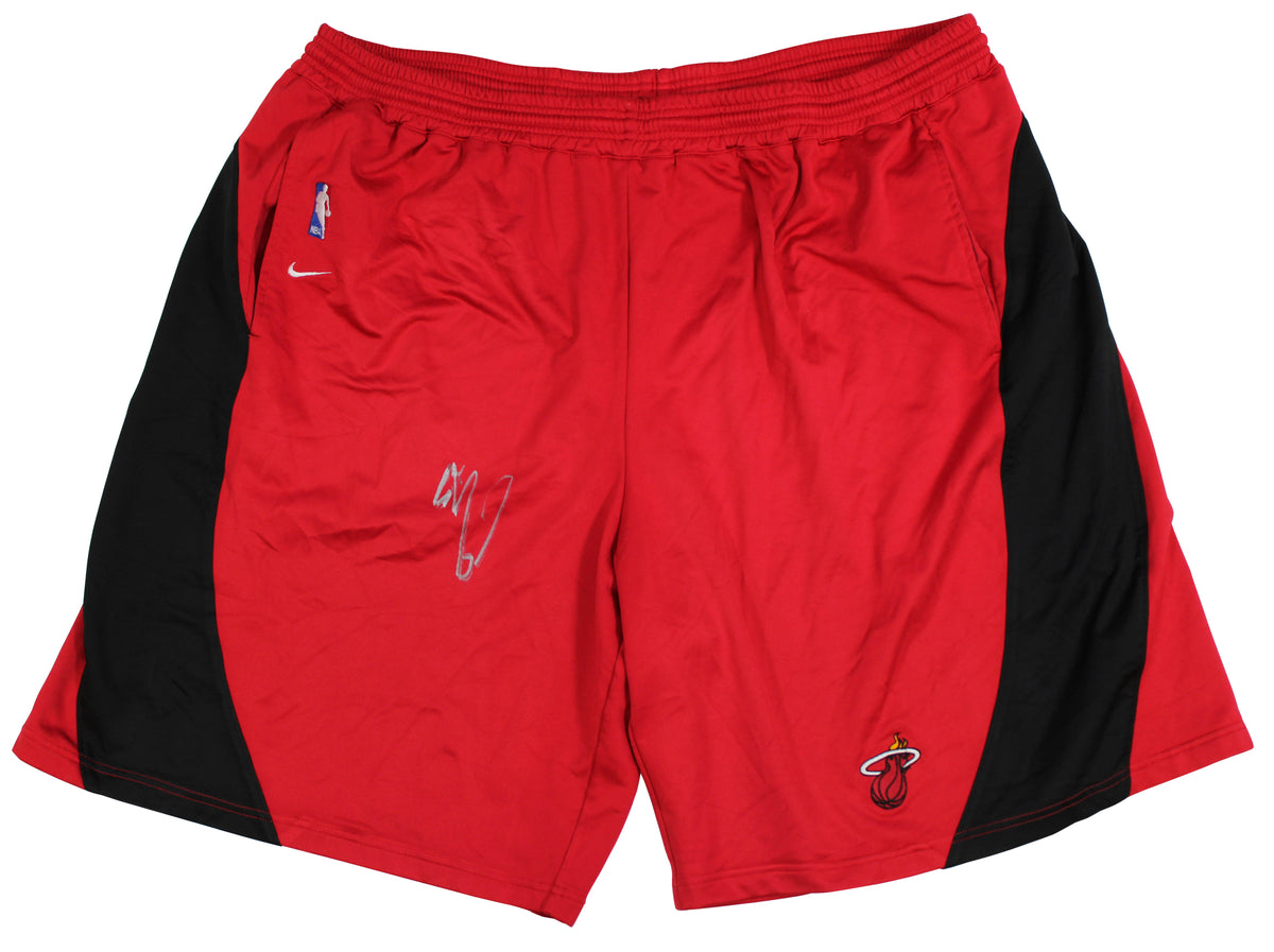 Heat Shaquille O'Neal Signed Red Nike Practice Shorts BAS Witnessed #2W958084