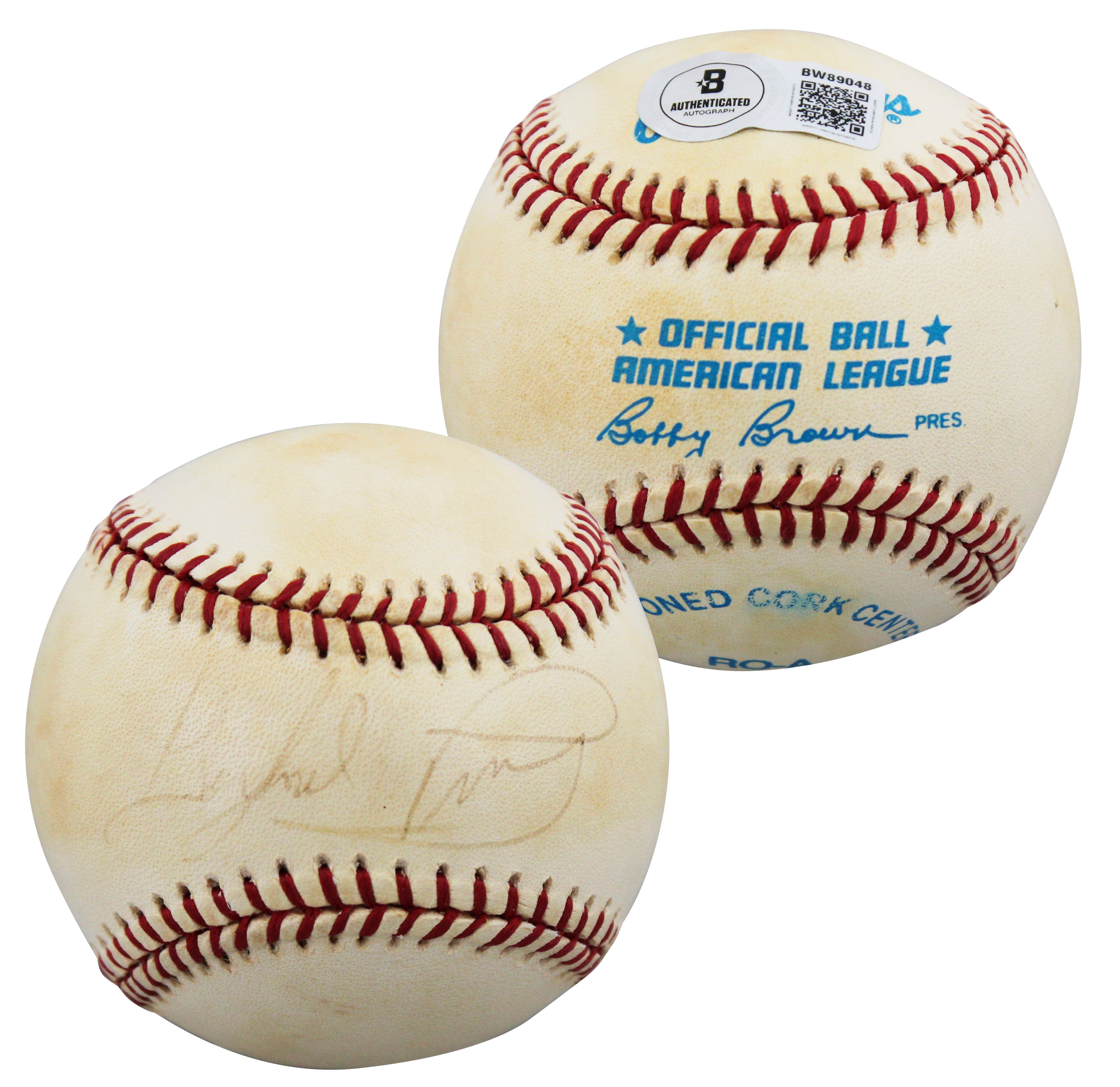 Giants Gaylord Perry Authentic Signed Bobby Brown OAL Baseball BAS #BW89048