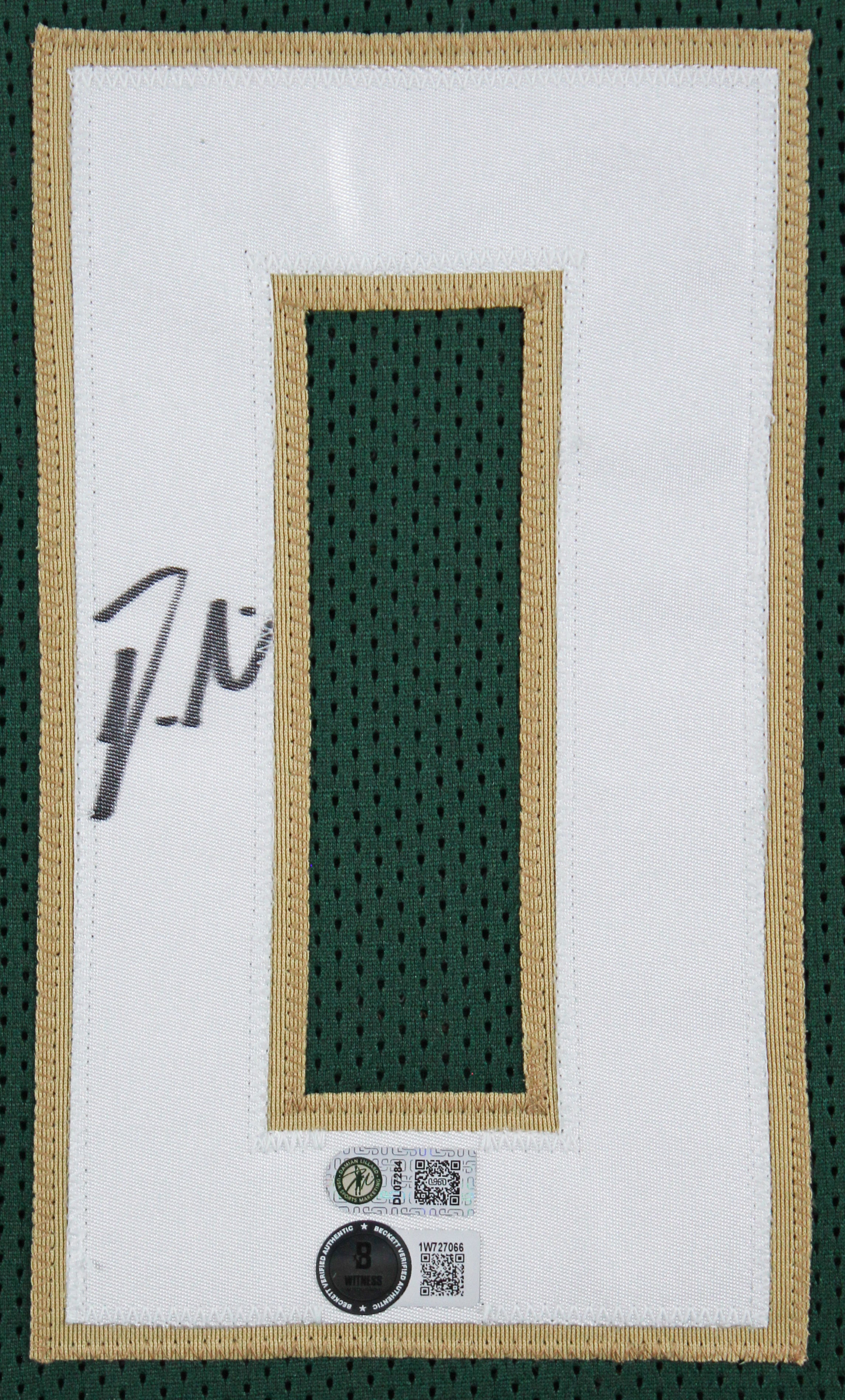 Damian Lillard Authentic Signed Green Pro Style Framed Jersey BAS Witnessed