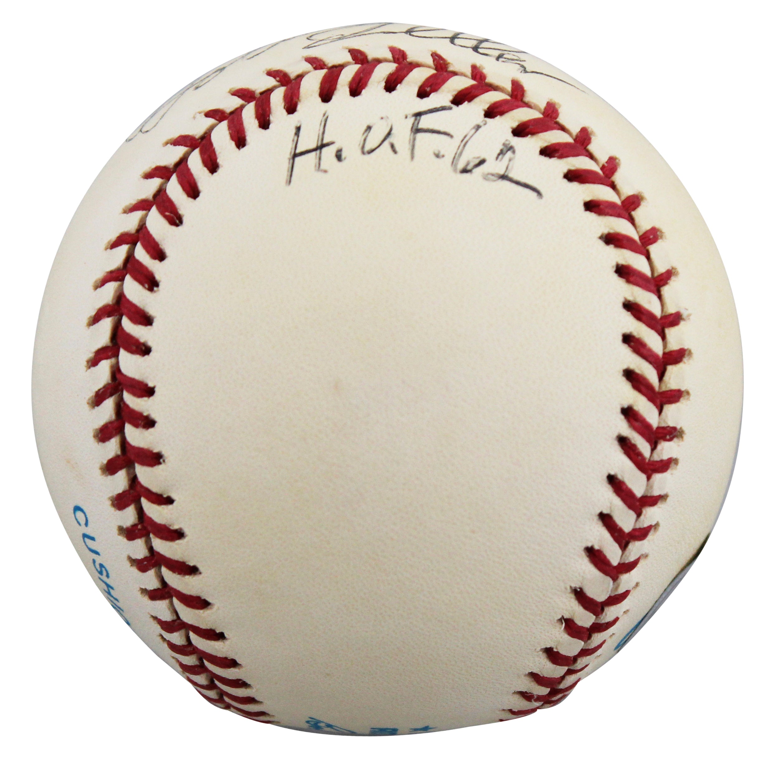 Indians Bob Feller "HOF 62" Authentic Signed Brown OAL Baseball BAS #BW89076