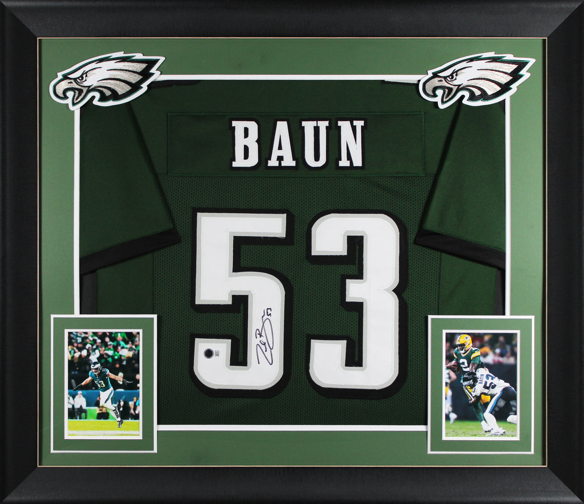 Zack Baun Authentic Signed Green Pro Style Framed Jersey  BAS Witnessed 2