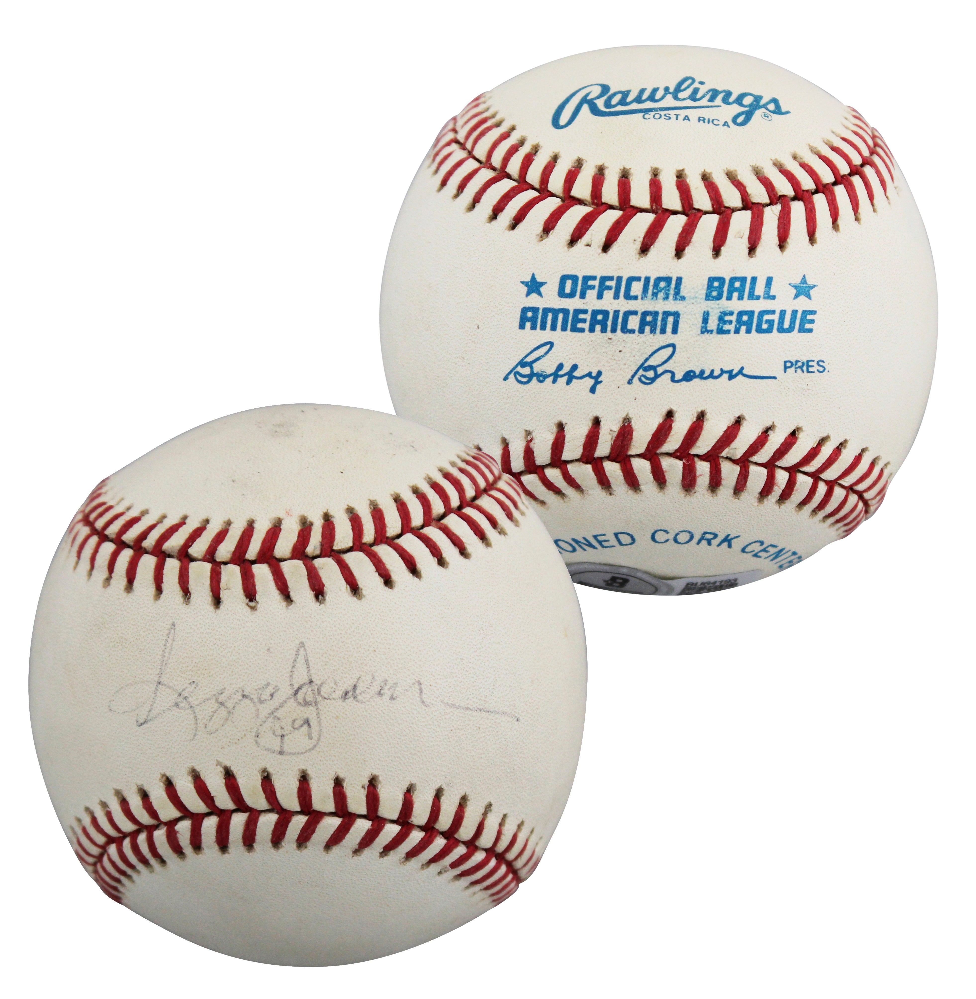 Yankees Reggie Jackson Authentic Signed Bobby Brown OAL Baseball BAS #BU64193