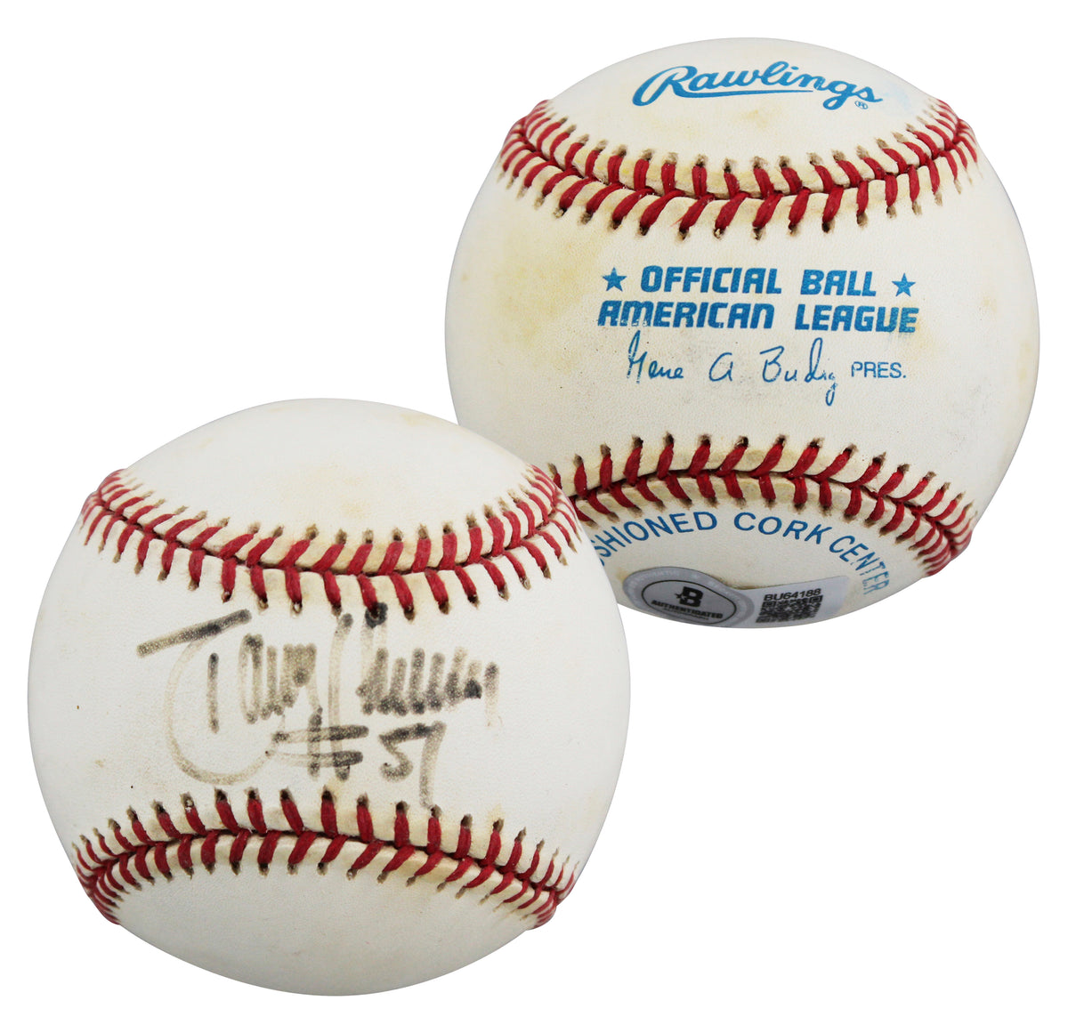 Mariners Randy Johnson Authentic Signed Gene Budig OAL Baseball BAS #BU64188