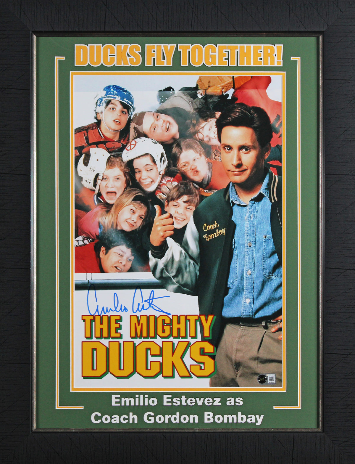 Emilio Estevez The Mighty Ducks Signed Framed 12x18 MMP Photo BAS Witnessed