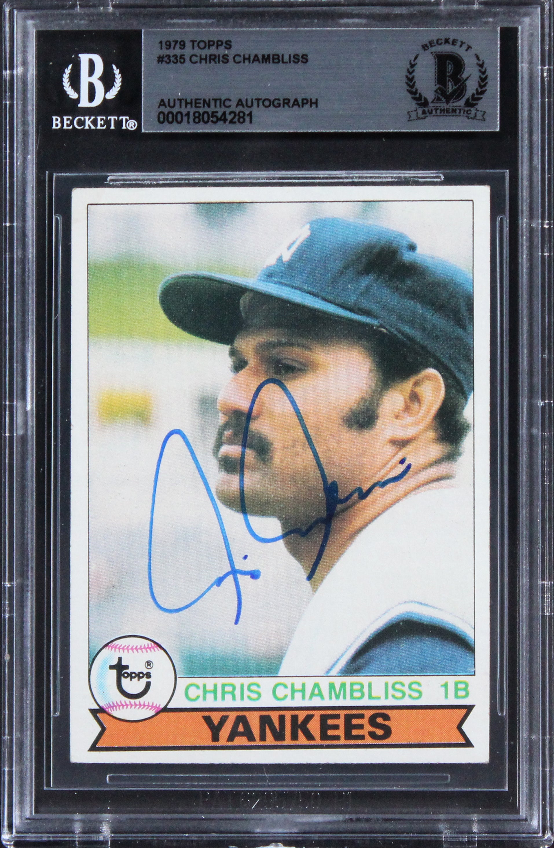 Yankees Chris Chambliss Authentic Signed 1979 Topps #335 Card BAS Slabbed
