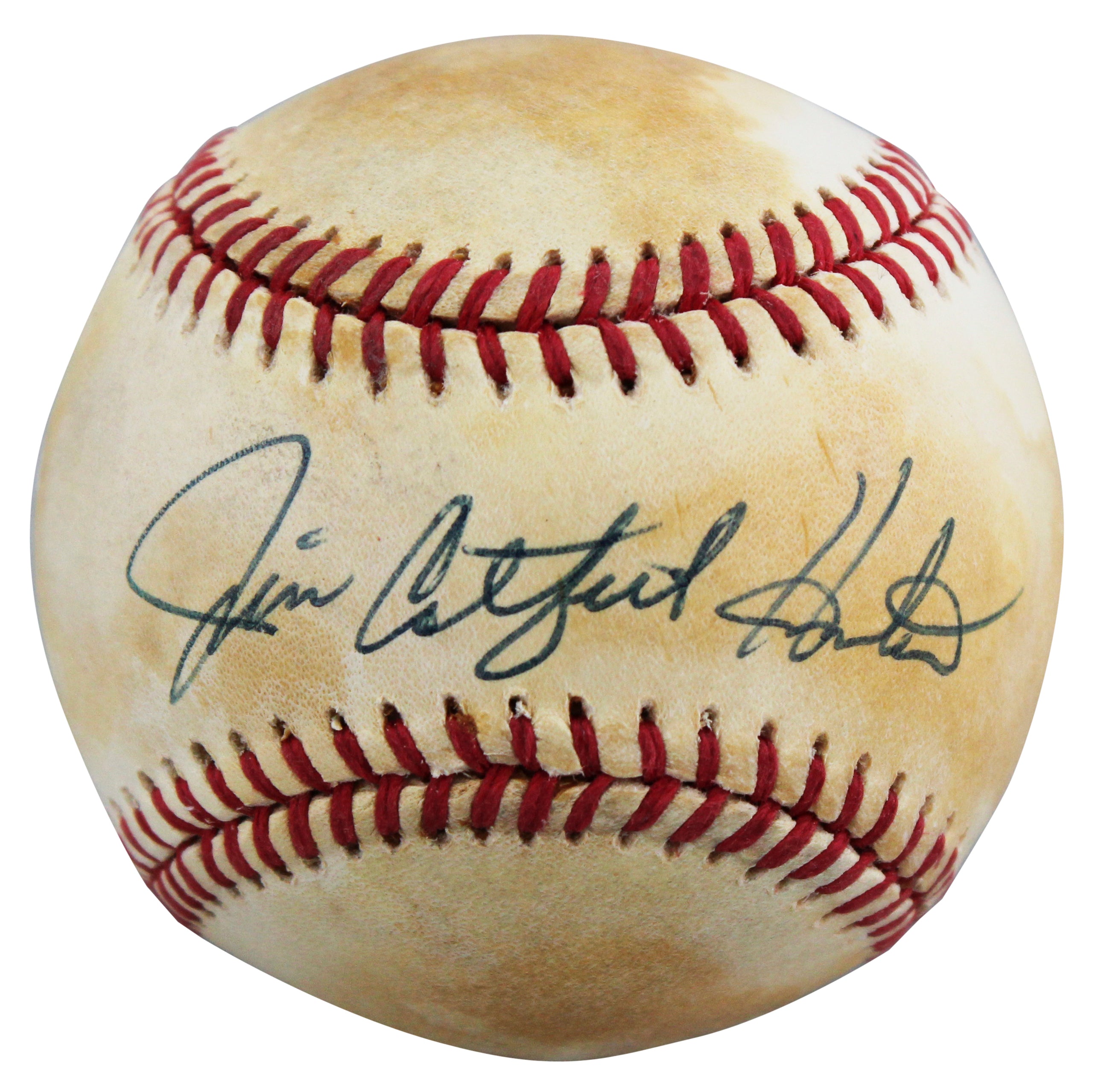 Yankees Jim Catfish Hunter Authentic Signed Brown OAL Baseball BAS #BW89068