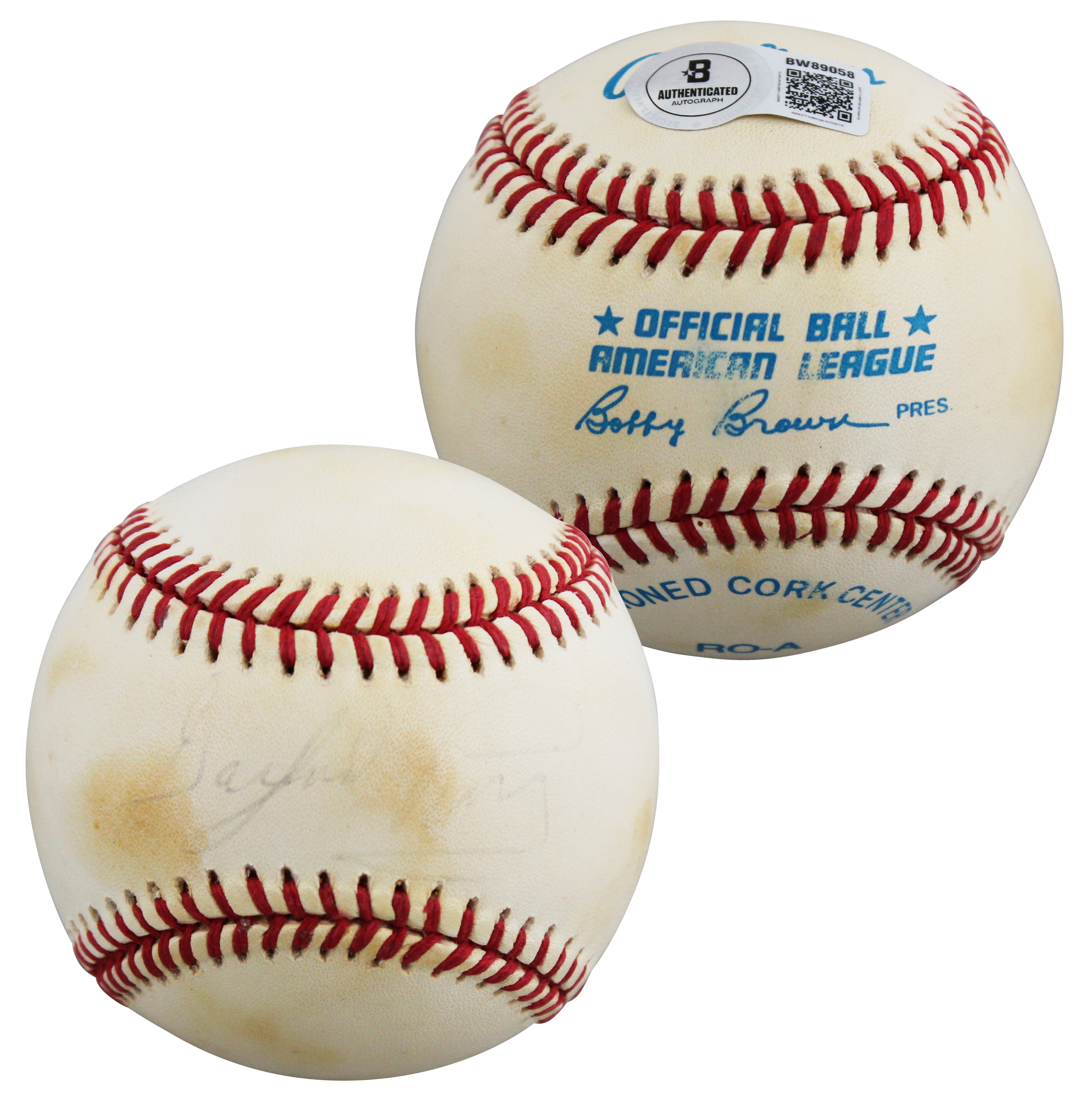 Giants Gaylord Perry Authentic Signed Bobby Brown OAL Baseball BAS #BW89058