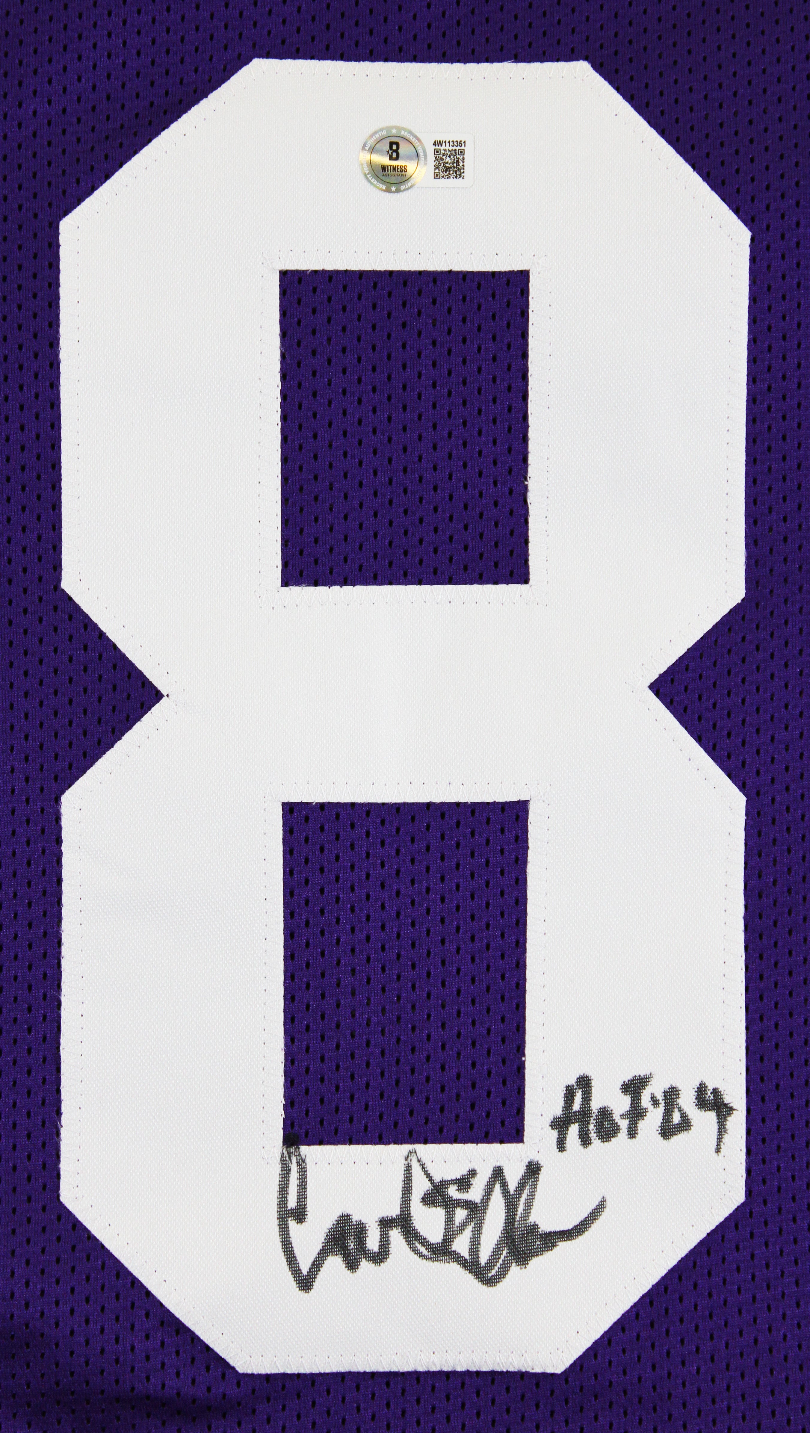 Carl Eller "HOF 2004" Signed Purple Pro Style Jersey BAS Witnessed #4W113351