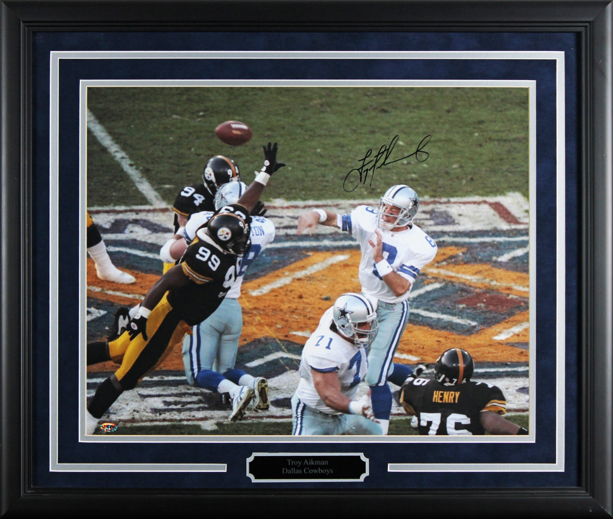 Cowboys Troy Aikman Authentic Signed 8x10 Framed Photo Autographed BAS #AG010160