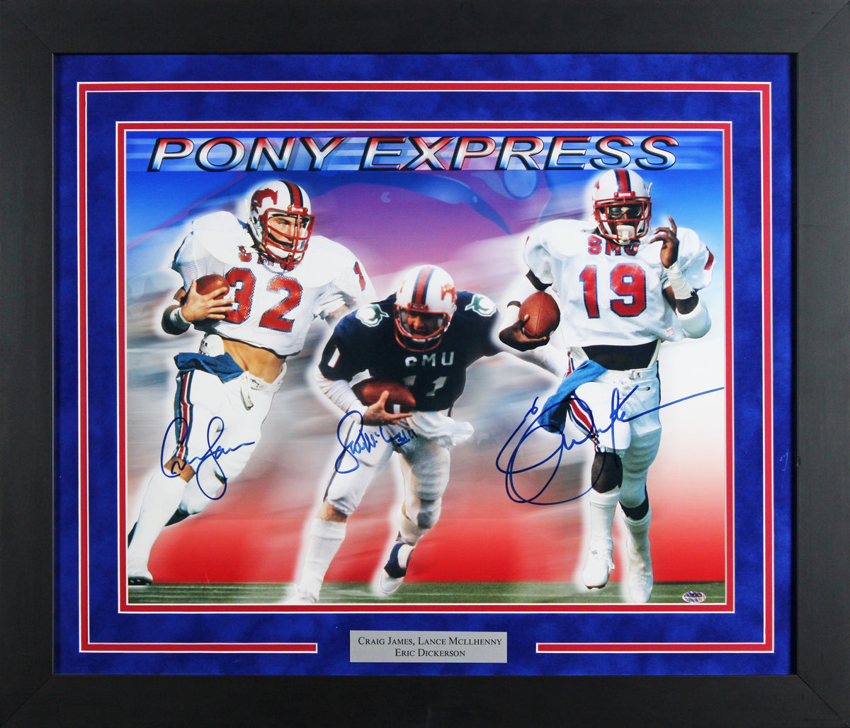 SMU (3) Dickerson, James & McIlhenny Signed 16x20 Framed Photo BAS #AG010159