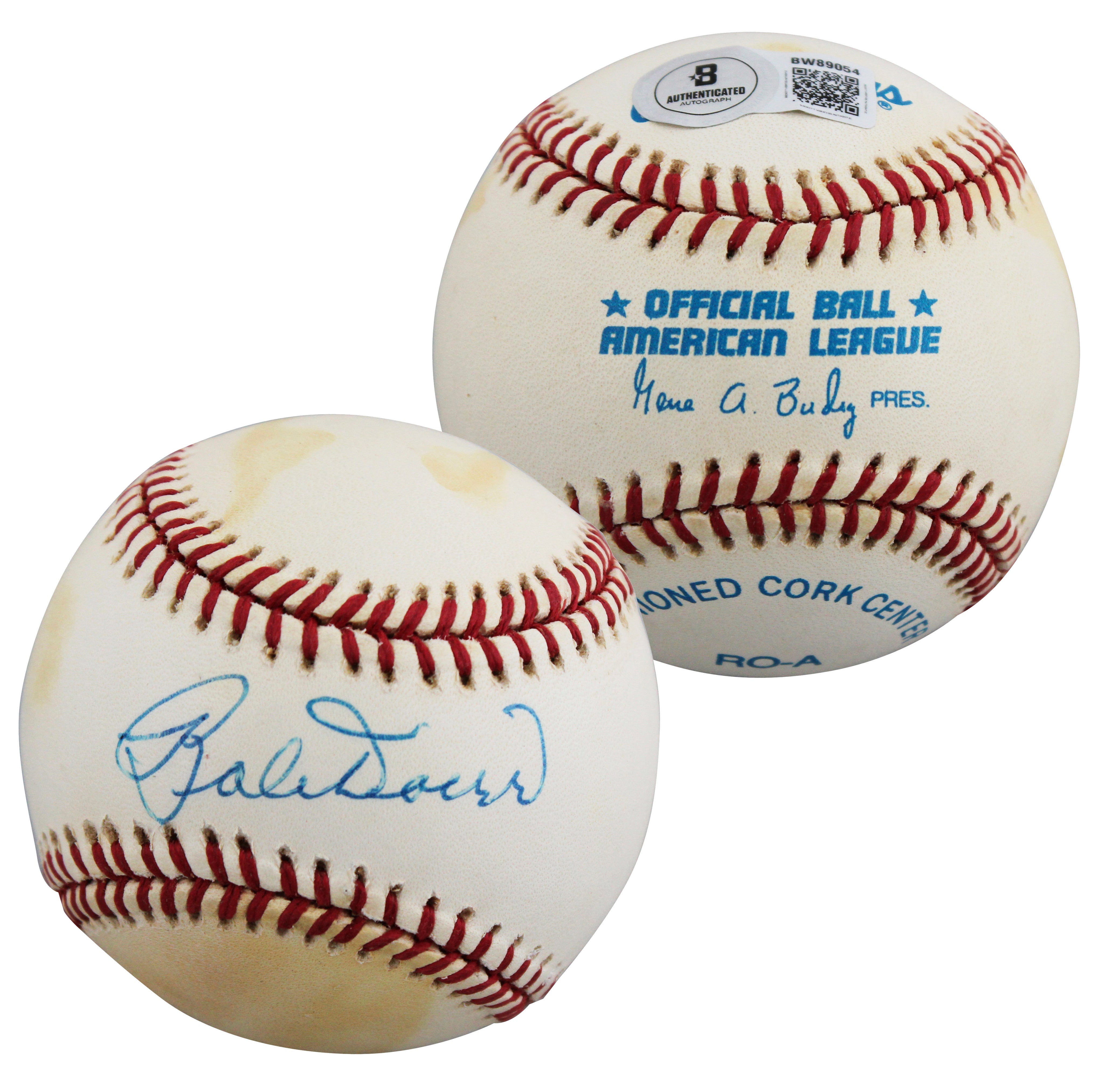 Red Sox Bobby Doerr Authentic Signed Gene Budig OAL Baseball BAS #BW89054