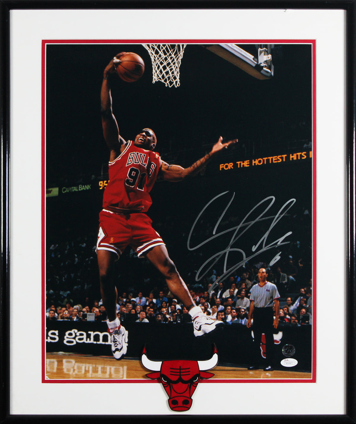 Bulls Dennis Rodman Authentic Signed 16x20 Framed Photo BAS #AG010170