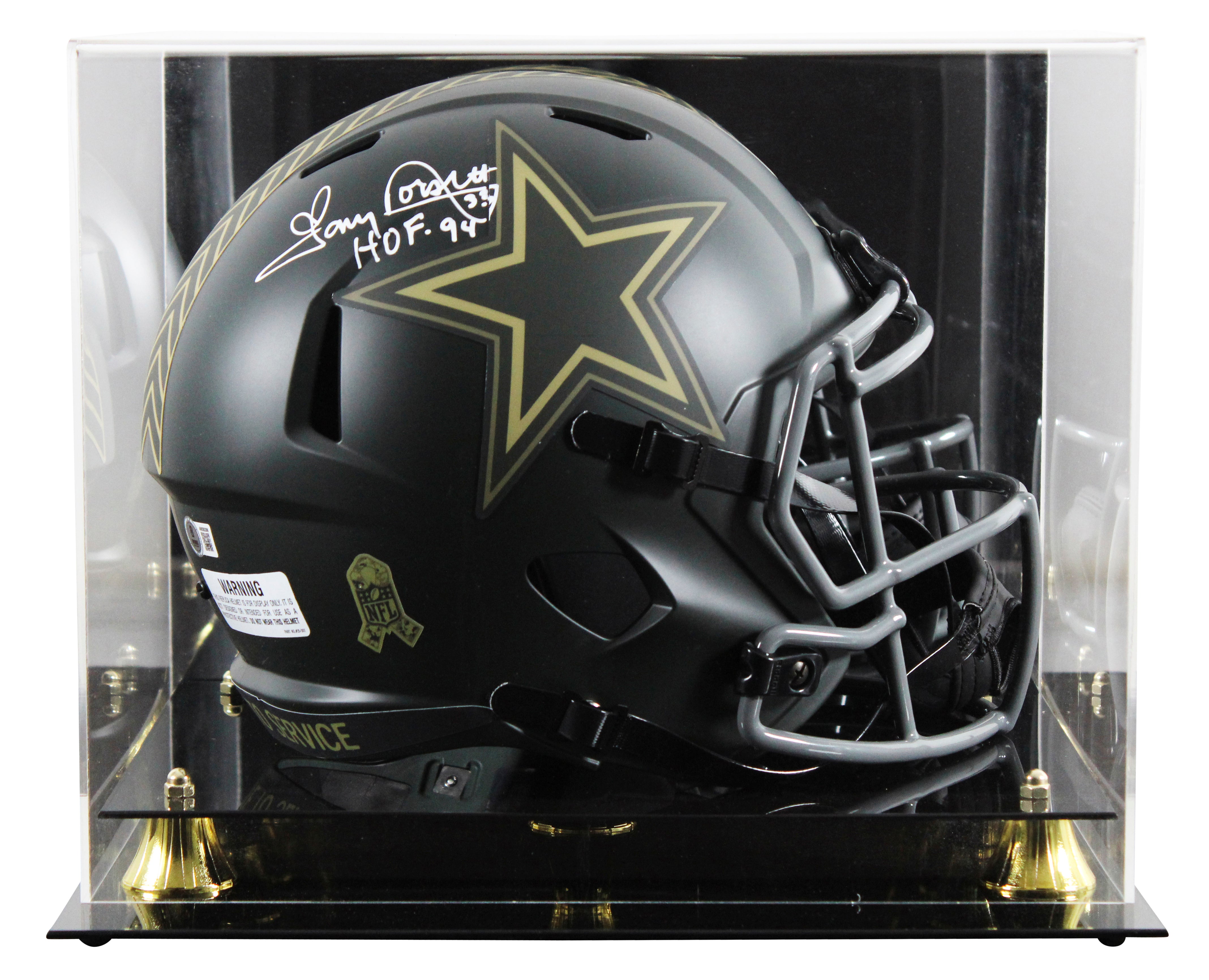 Cowboys Tony Dorsett "HOF 94" Signed STS IV Full Size Speed Rep Helmet BAS Wit 2