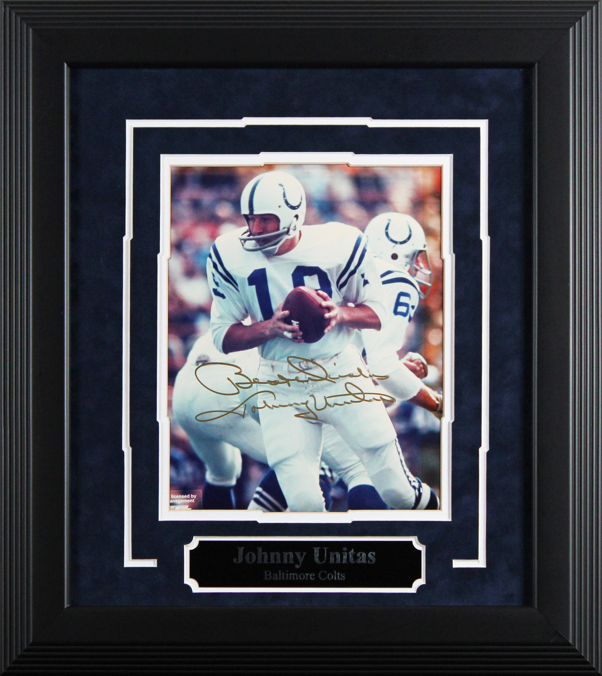 Colts Johnny Unitas Best Wishes Authentic Signed 8x10 Framed Photo BAS #AG010143