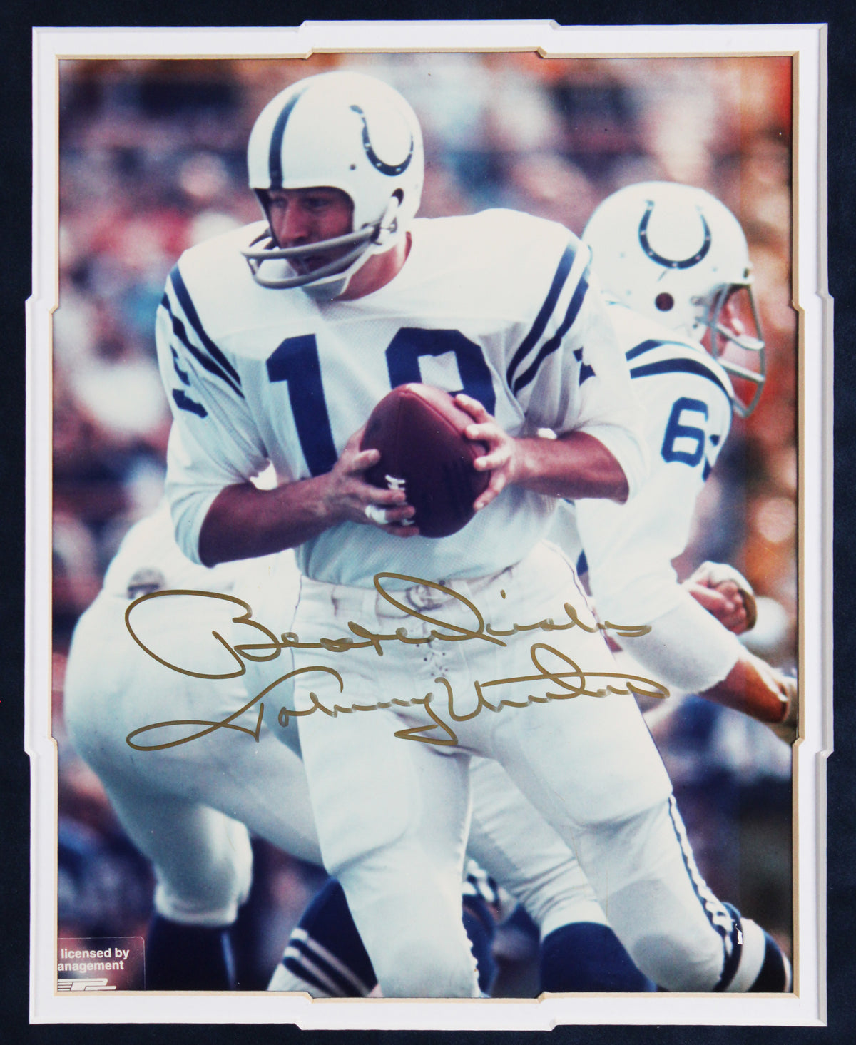 Colts Johnny Unitas Best Wishes Authentic Signed 8x10 Framed Photo BAS #AG010143