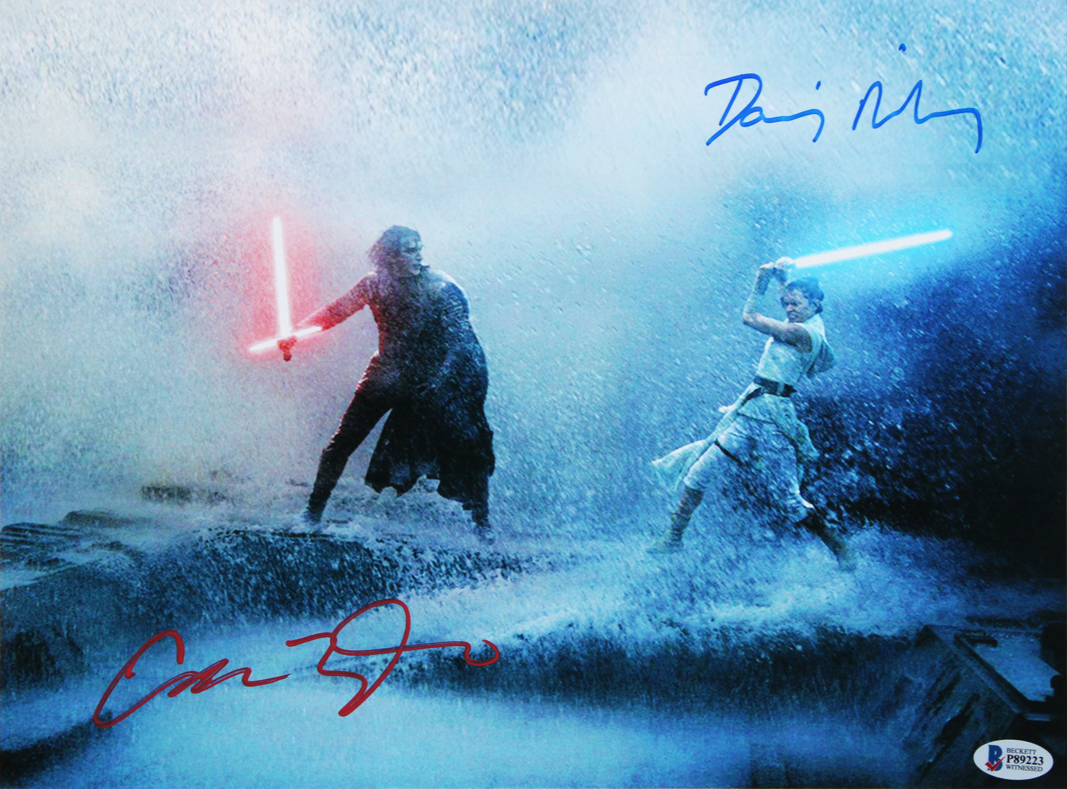 Daisy Ridley & Adam Driver Star Wars Authentic Signed 11x14 Framed Photo BAS