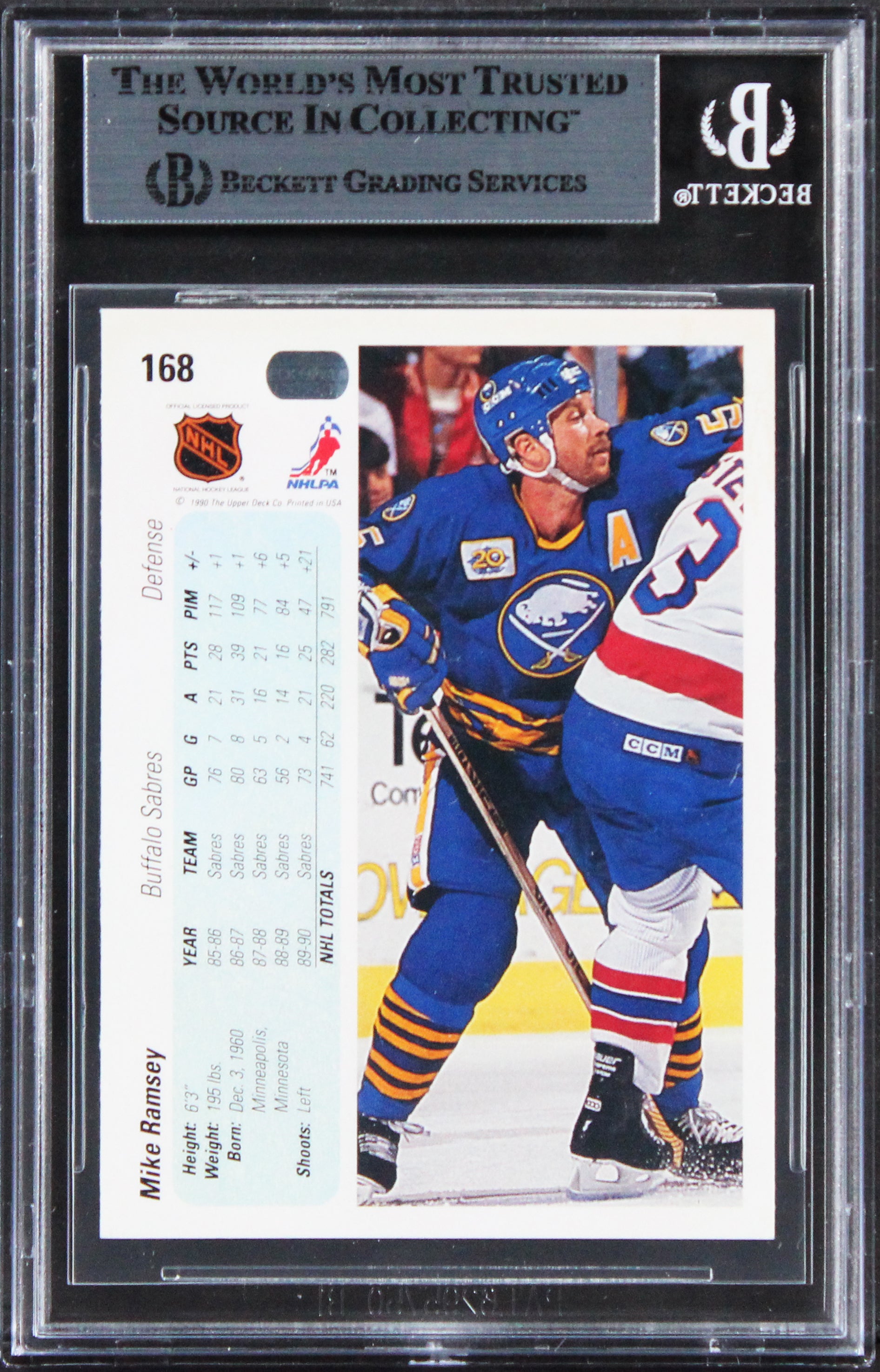 Sabres Mike Ramsey Authentic Signed 1990 Upper Deck #168 Card BAS Slabbed