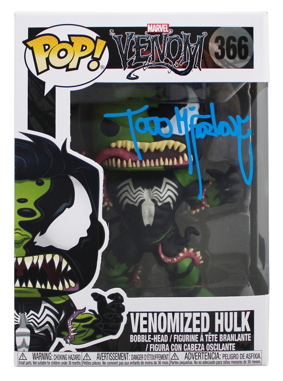 Todd McFarlane Venom Signed Venomized Hulk #366 Funko Pop Figure BAS #BW65759