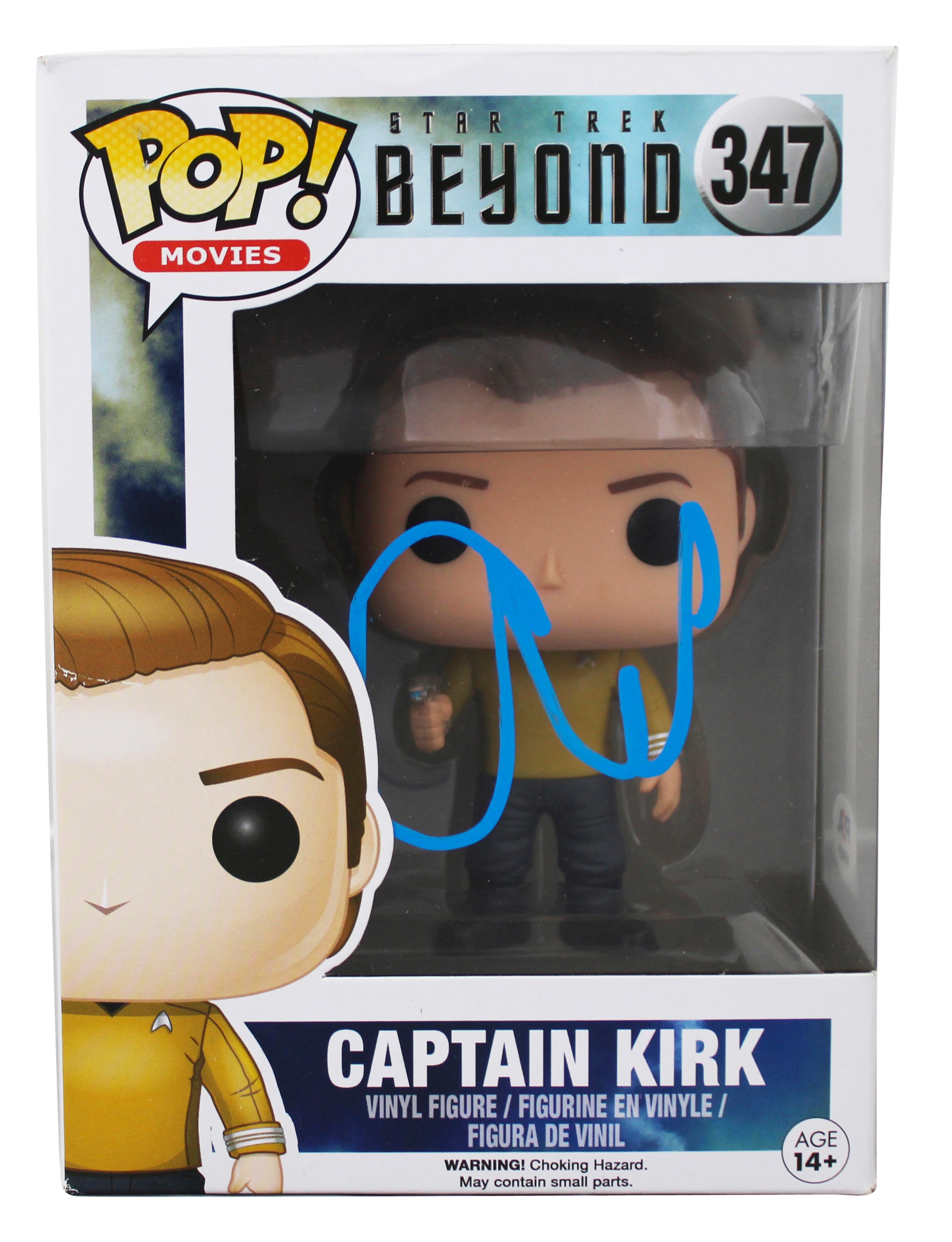 Chris Pine Signed Captain Kirk #347 Funko Pop Vinyl Figure PSA/DNA #AP84511