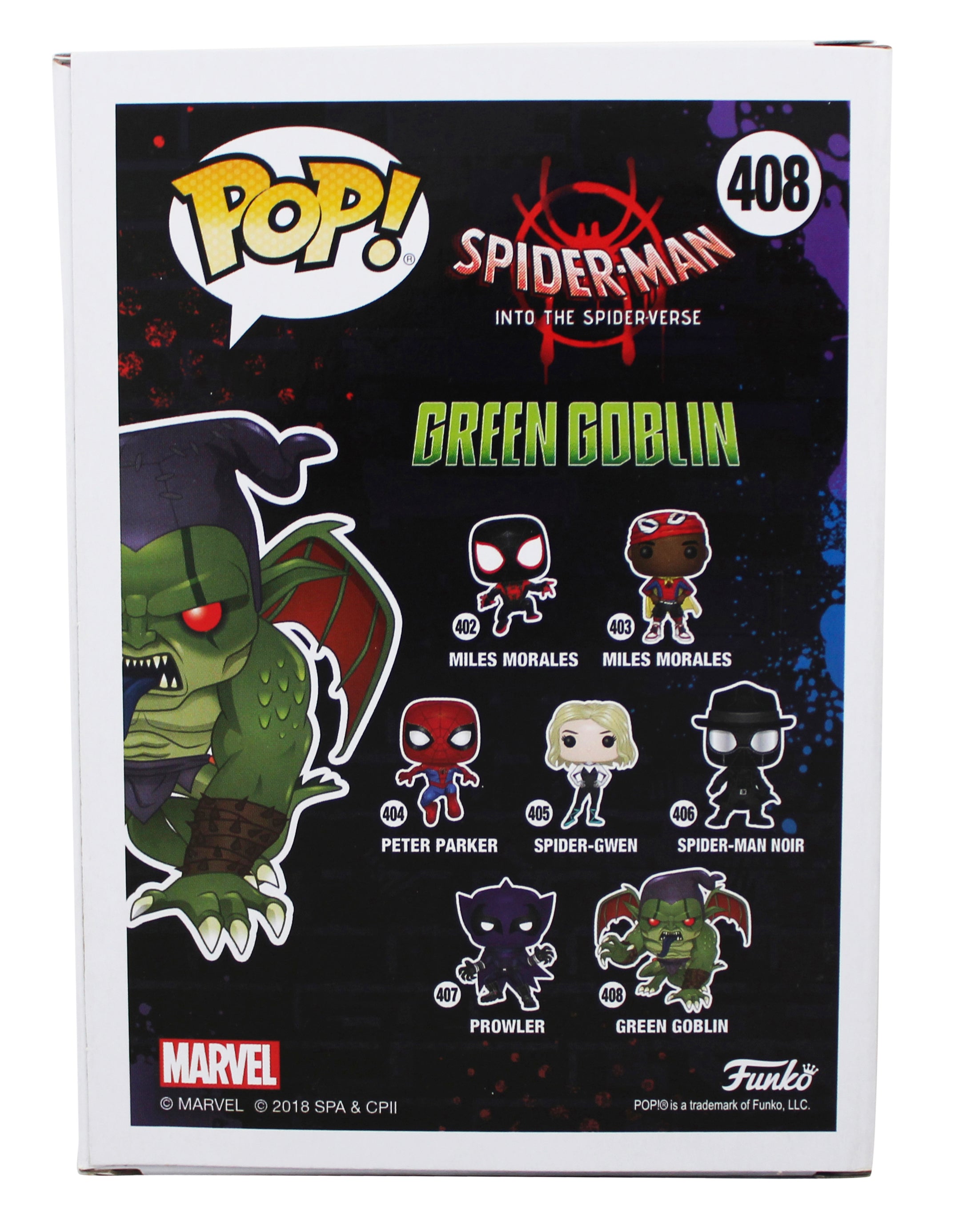 Willem Dafoe Signed Green Goblin #408 Funko Pop Vinyl Figure PSA/DNA #AP84508