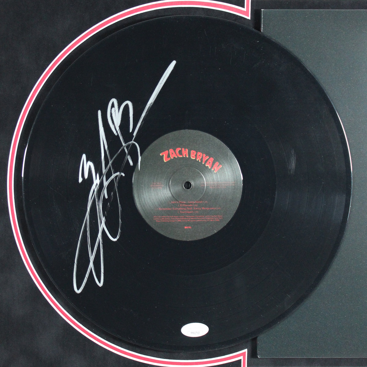 Zach Bryan Signed & Framed Self Titled Album Cover W/ Vinyl JSA #YY61710