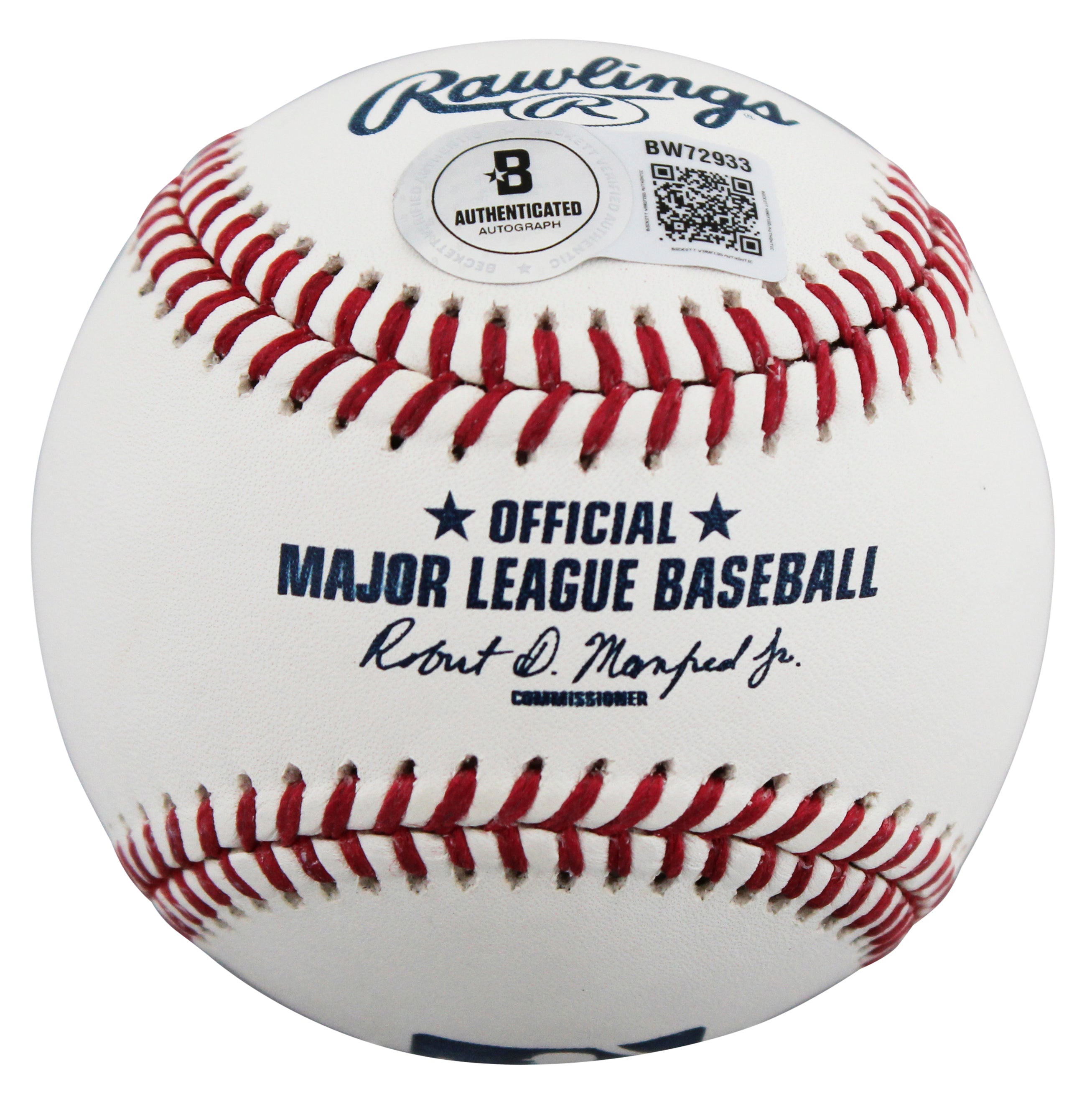 Mariners Edgar Martinez "HOF 19" Signed Robert Manfred OML Baseball W/ Case BAS
