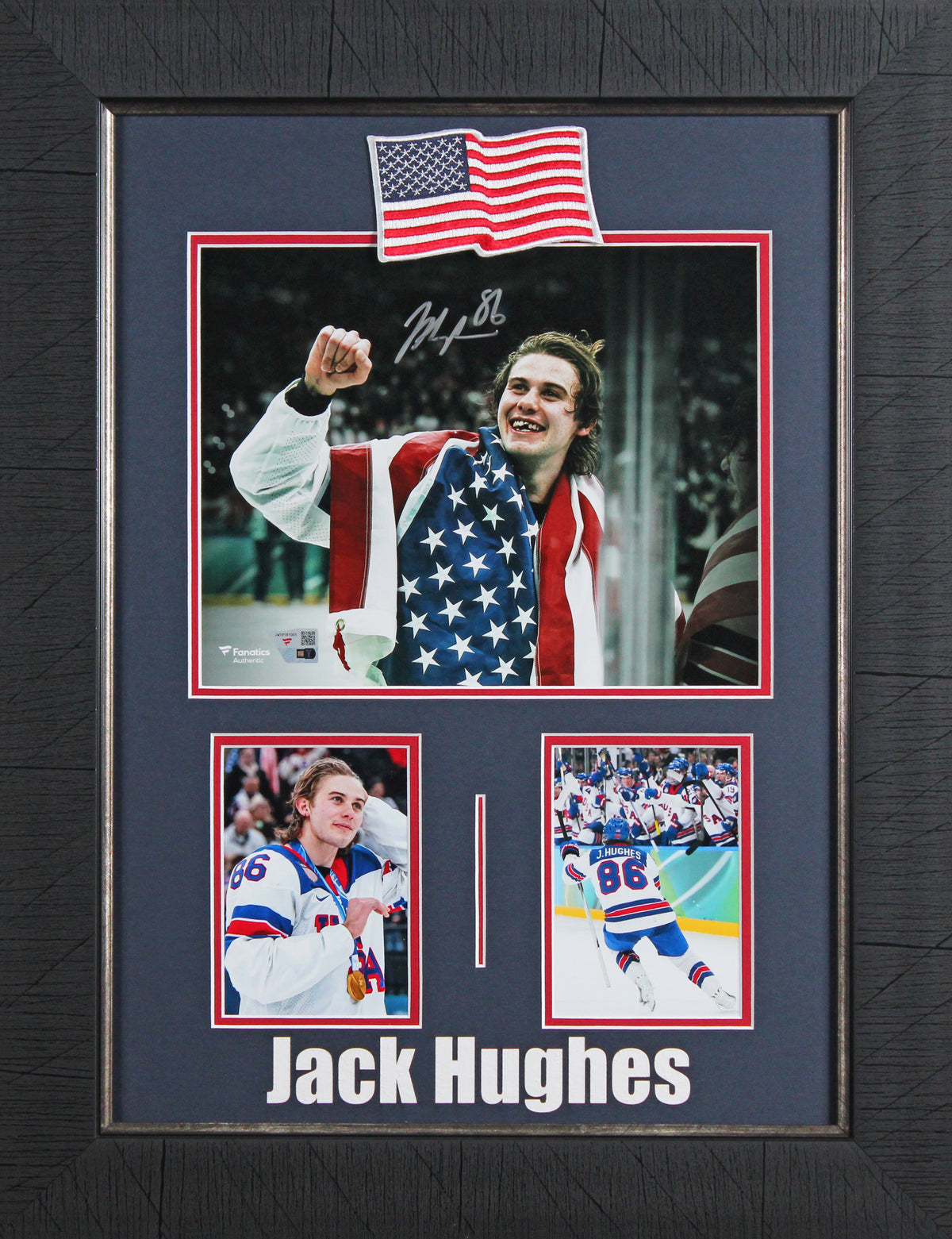 Jack Hughes Team USA Authentic Signed 8x10 Framed Horizontal Photo Fanatics