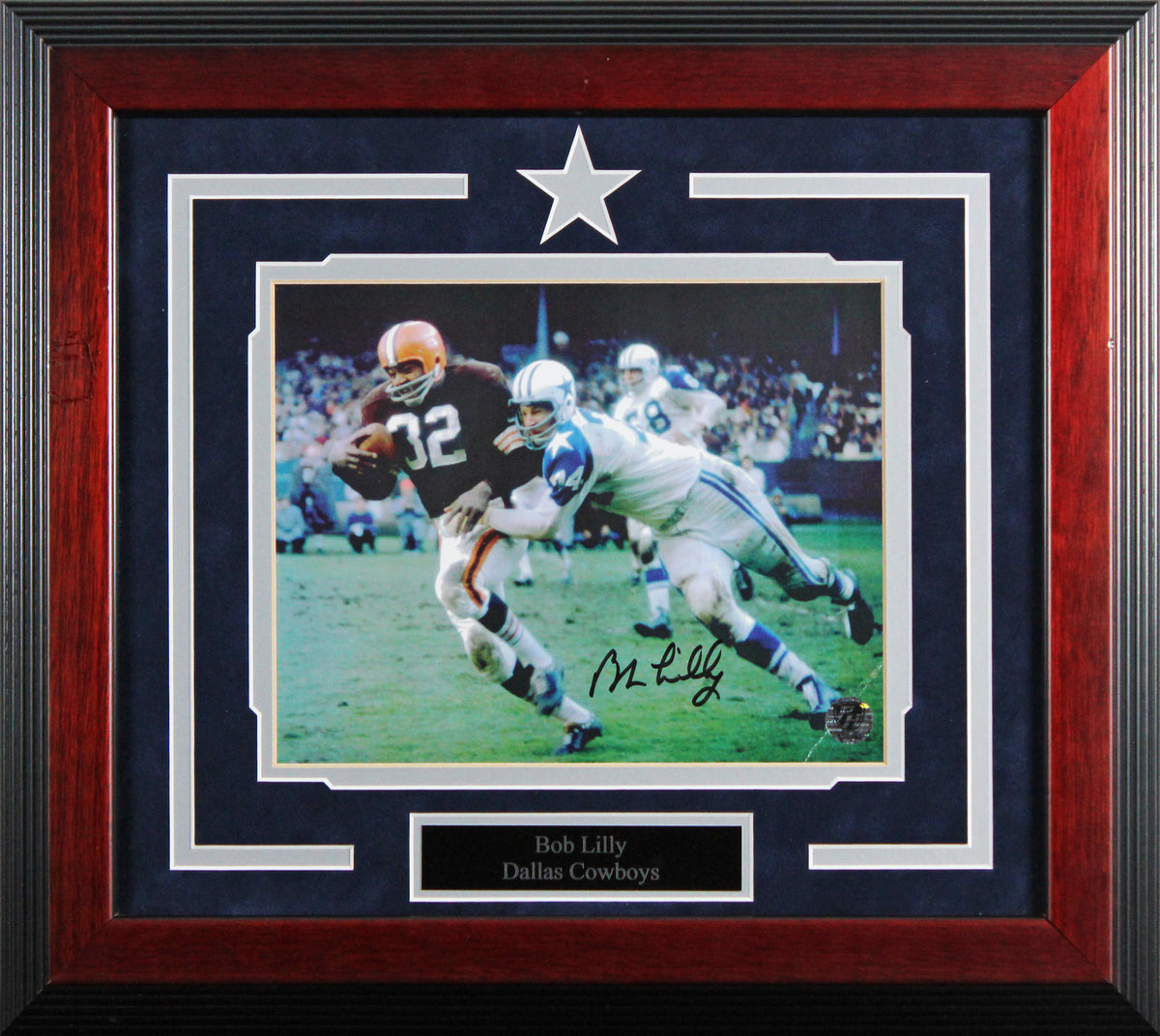 Cowboys Bob Lilly Authentic Signed 8x10 Framed Photo Autographed BAS #AG010149