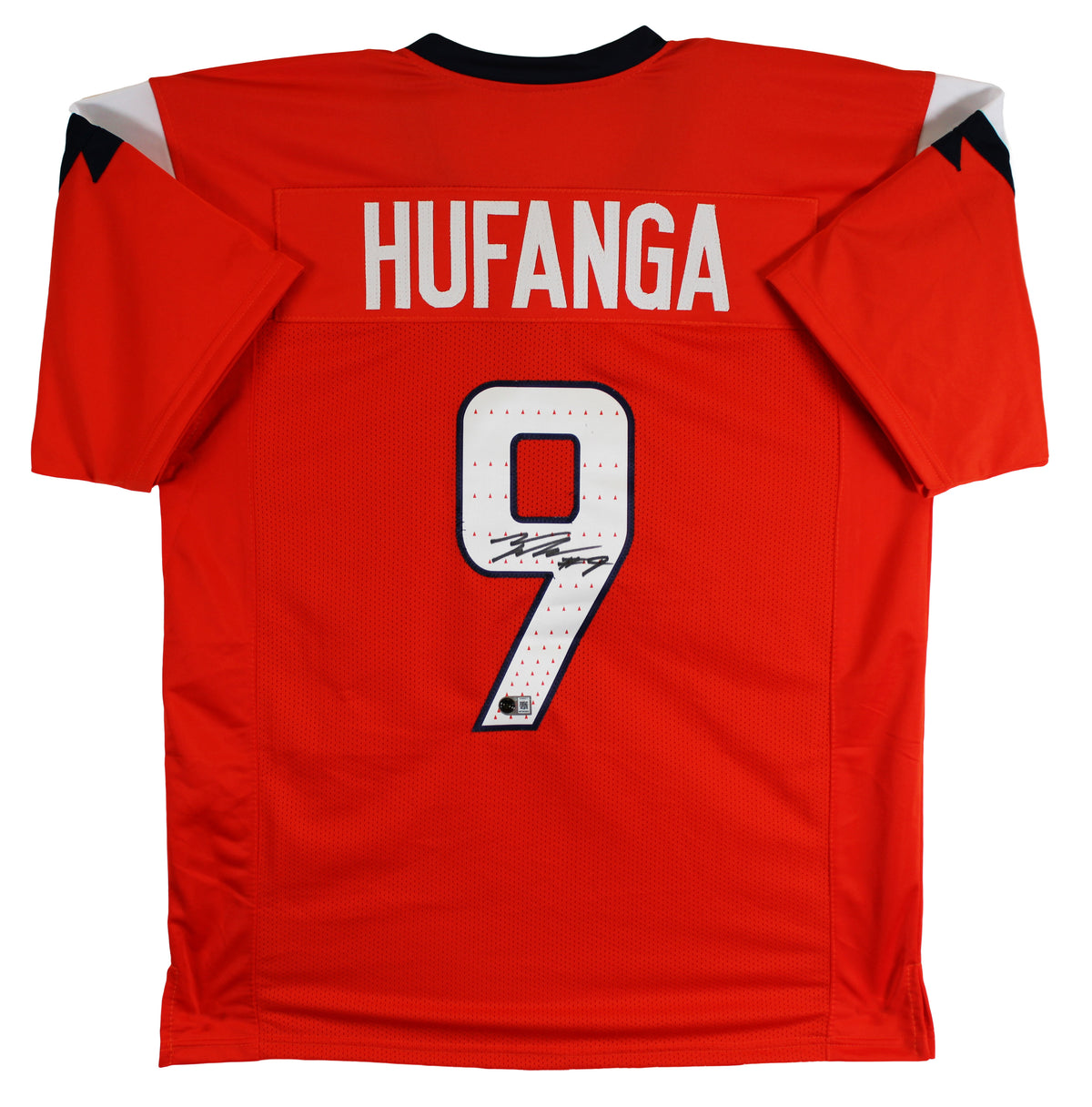 Talanoa Hufanga Authentic Signed Orange Pro Style Jersey BAS Witnessed