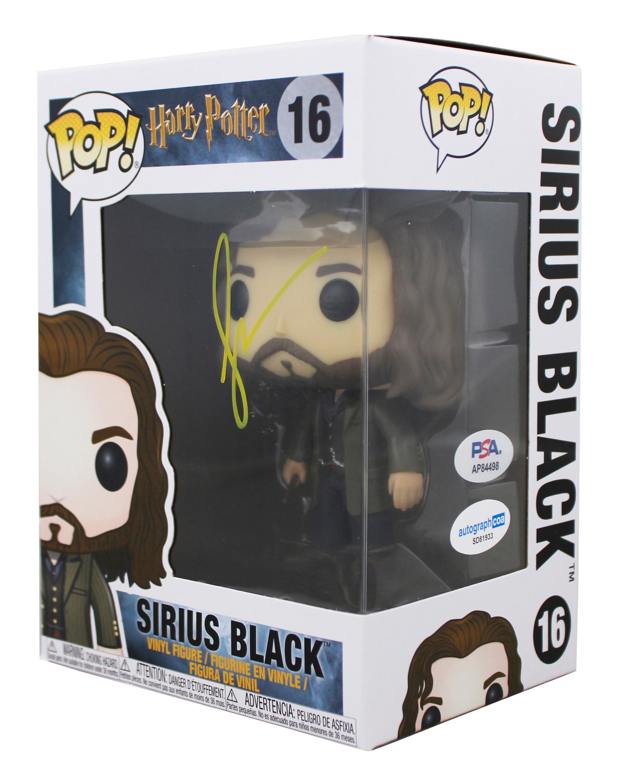 Gary Oldman Harry Potter Signed Sirius Black #16 Funko Pop Figure PSA #AP84498
