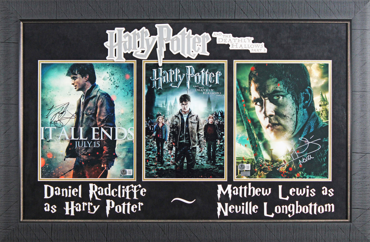 Daniel Radcliffe & Matthew Lewis Harry Potter Signed 8x10 Framed Photo BAS