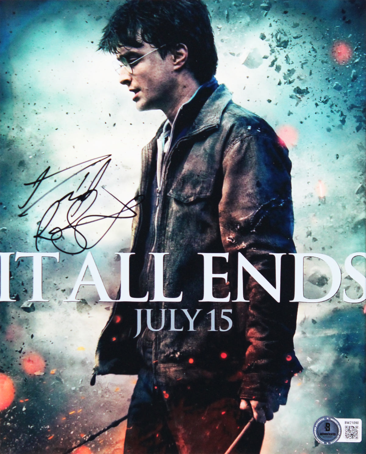 Daniel Radcliffe & Matthew Lewis Harry Potter Signed 8x10 Framed Photo BAS