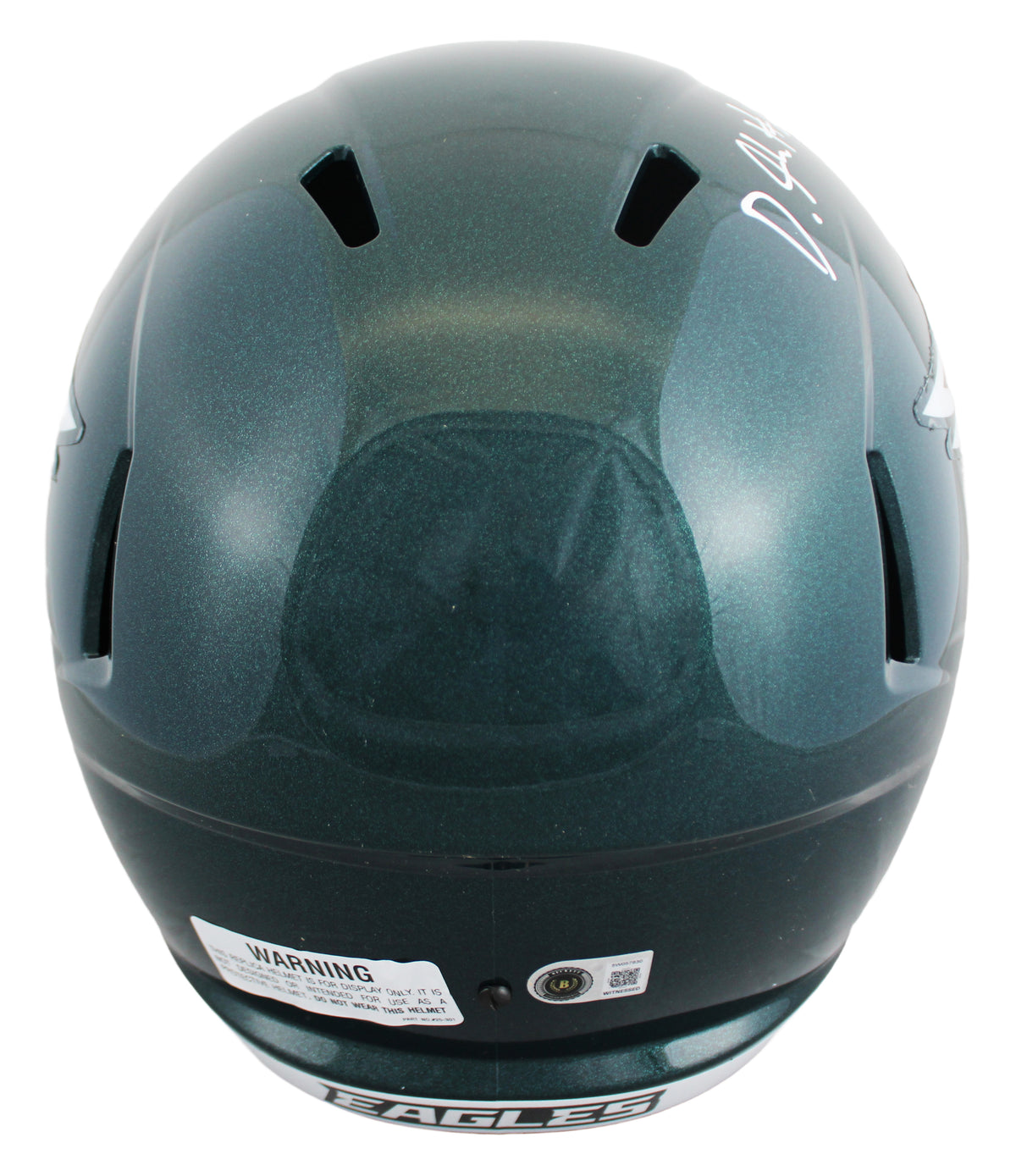 Eagles DeVonta Smith Signed Full Size Speed Rep Helmet W/ Case BAS Witnessed