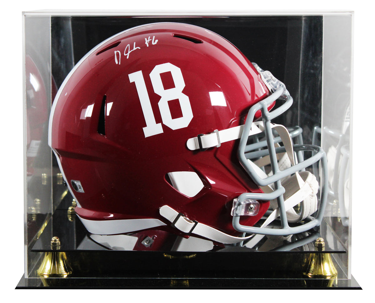 Alabama DeVonta Smith Signed Full Size Speed Rep Helmet W/ Case BAS Witnessed