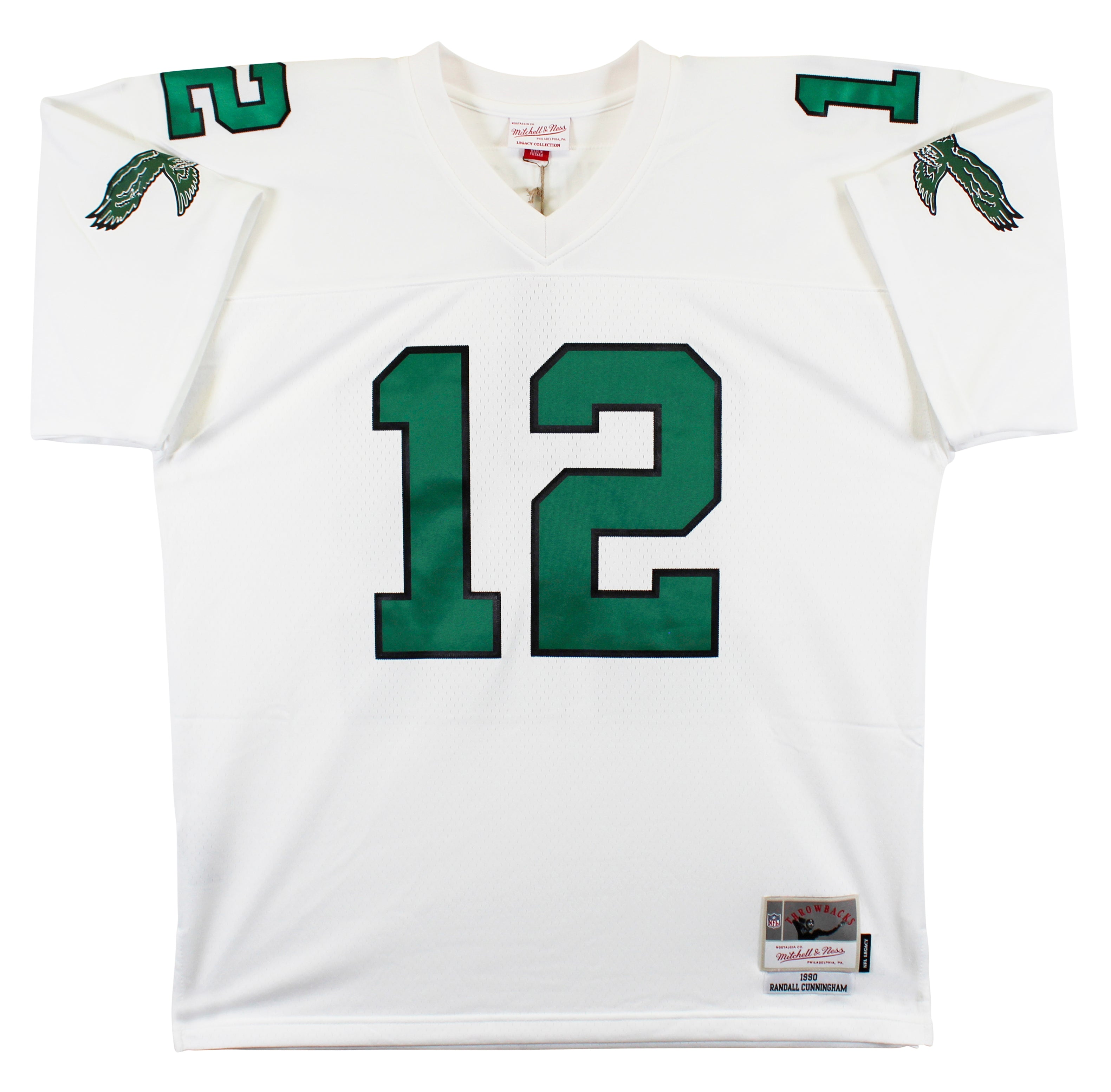 Eagles Randall Cunningham Signed White Mitchell & Ness Jersey BAS Witnessed