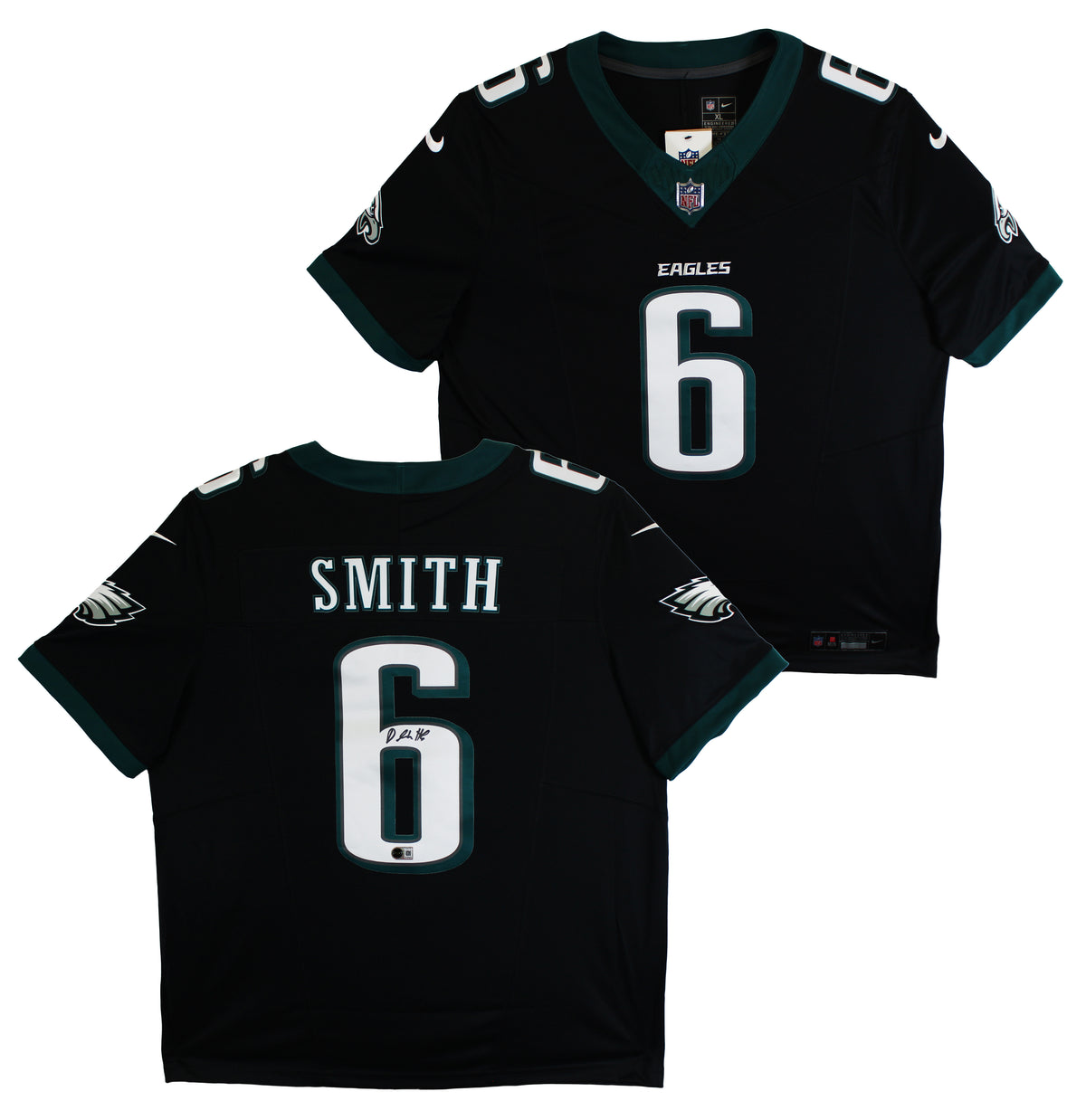 Eagles DeVonta Smith Authentic Signed Black Nike Limited Jersey BAS Witnessed
