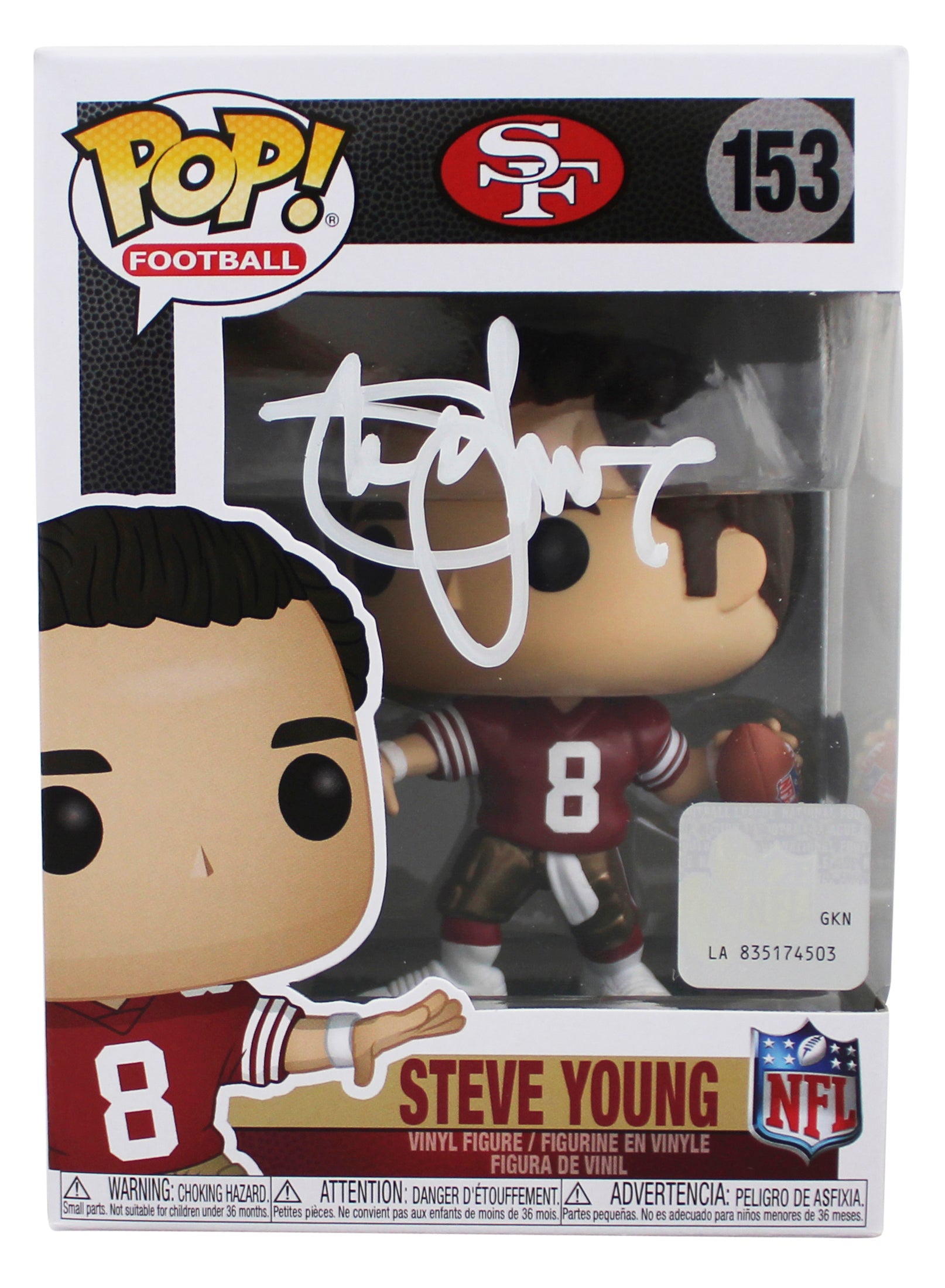 49ers Steve Young Authentic Signed #153 Funko Pop Vinyl Figure BAS #BW35474